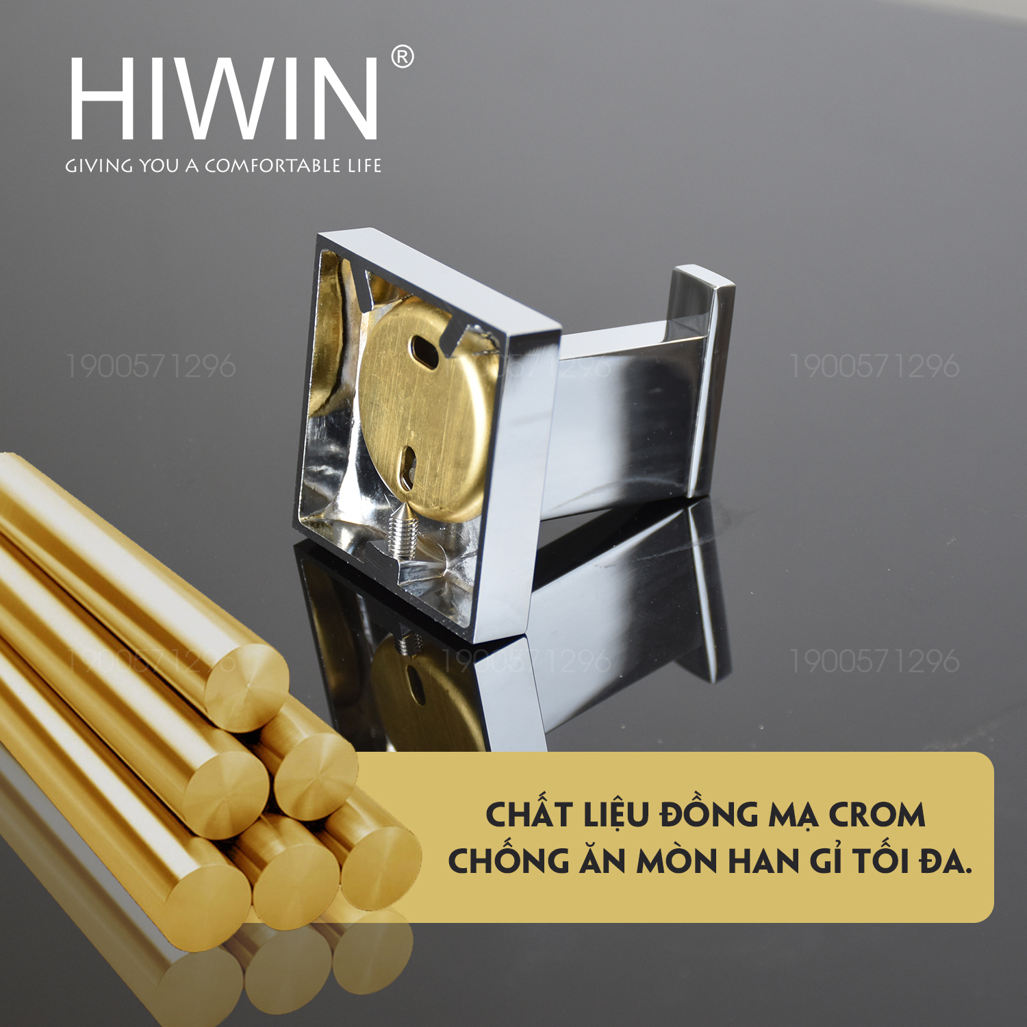 Chất liệu đồng mạ crom bền bỉ, chống cong vênh
