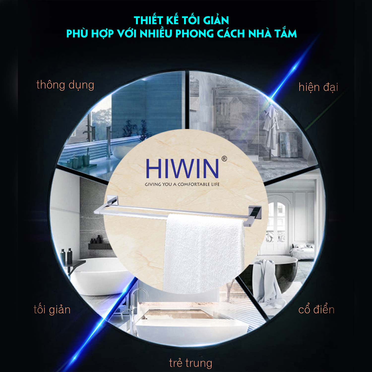 Lắp đặt dễ dàng, phù hợp nhiều không gian phòng tắm