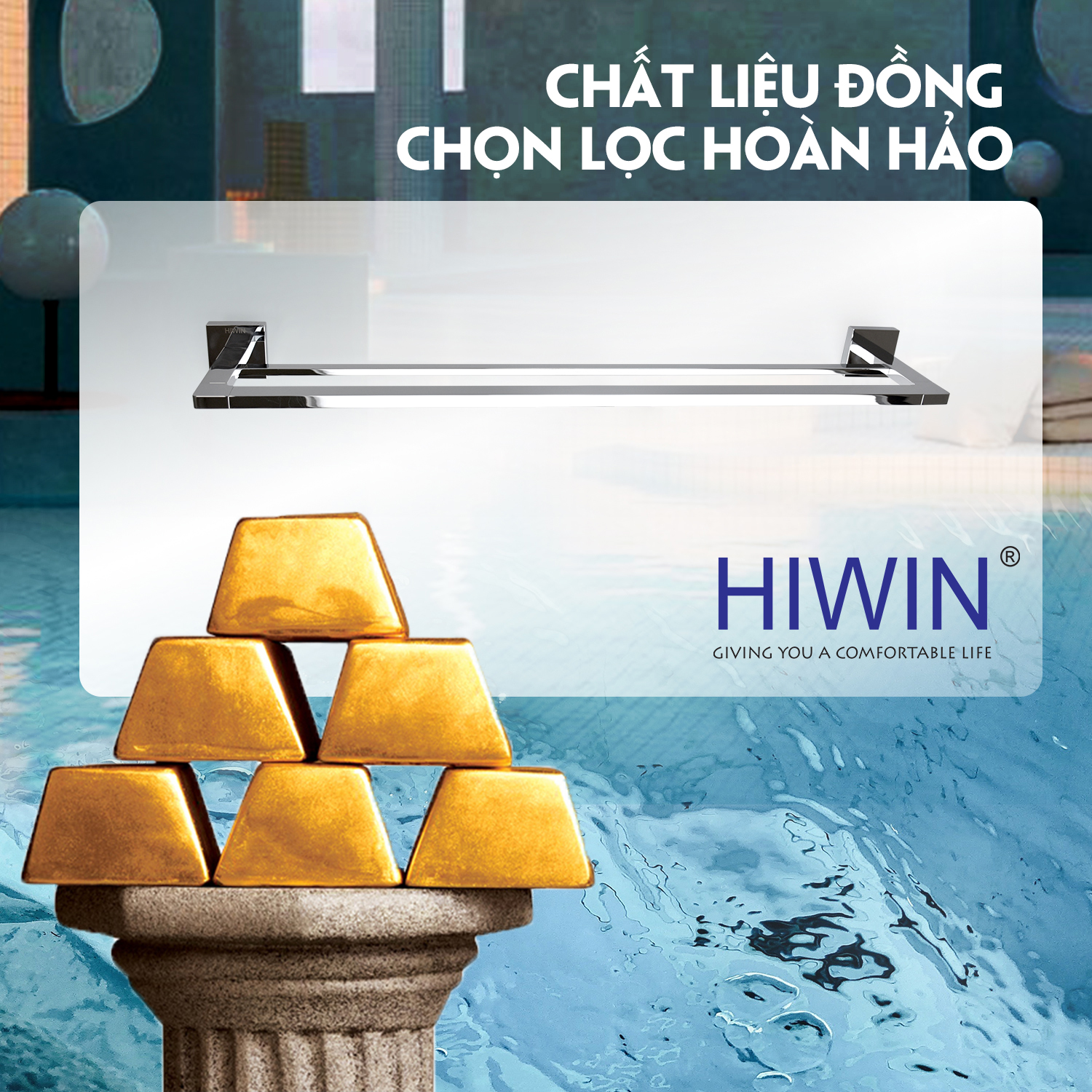 Chất liệu đồng cao cấp, bền đẹp theo thời gian dài