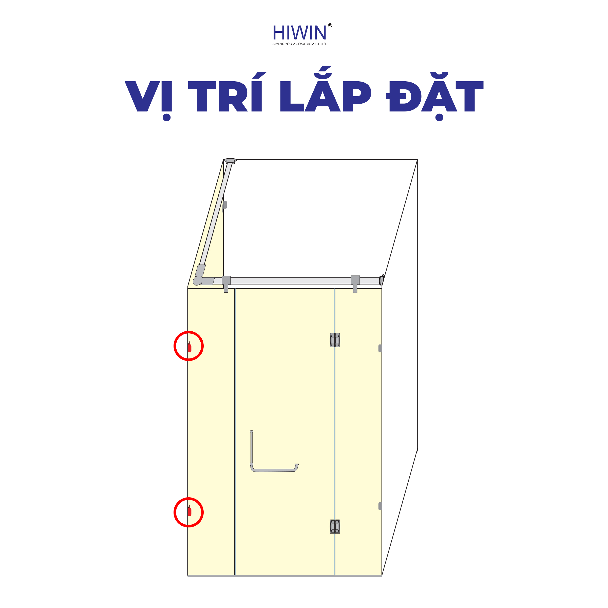 Kẹp định vị 90 kính kính Hiwin FC-2083 vàng titan được ứng dụng rộng rãi trong các công trình