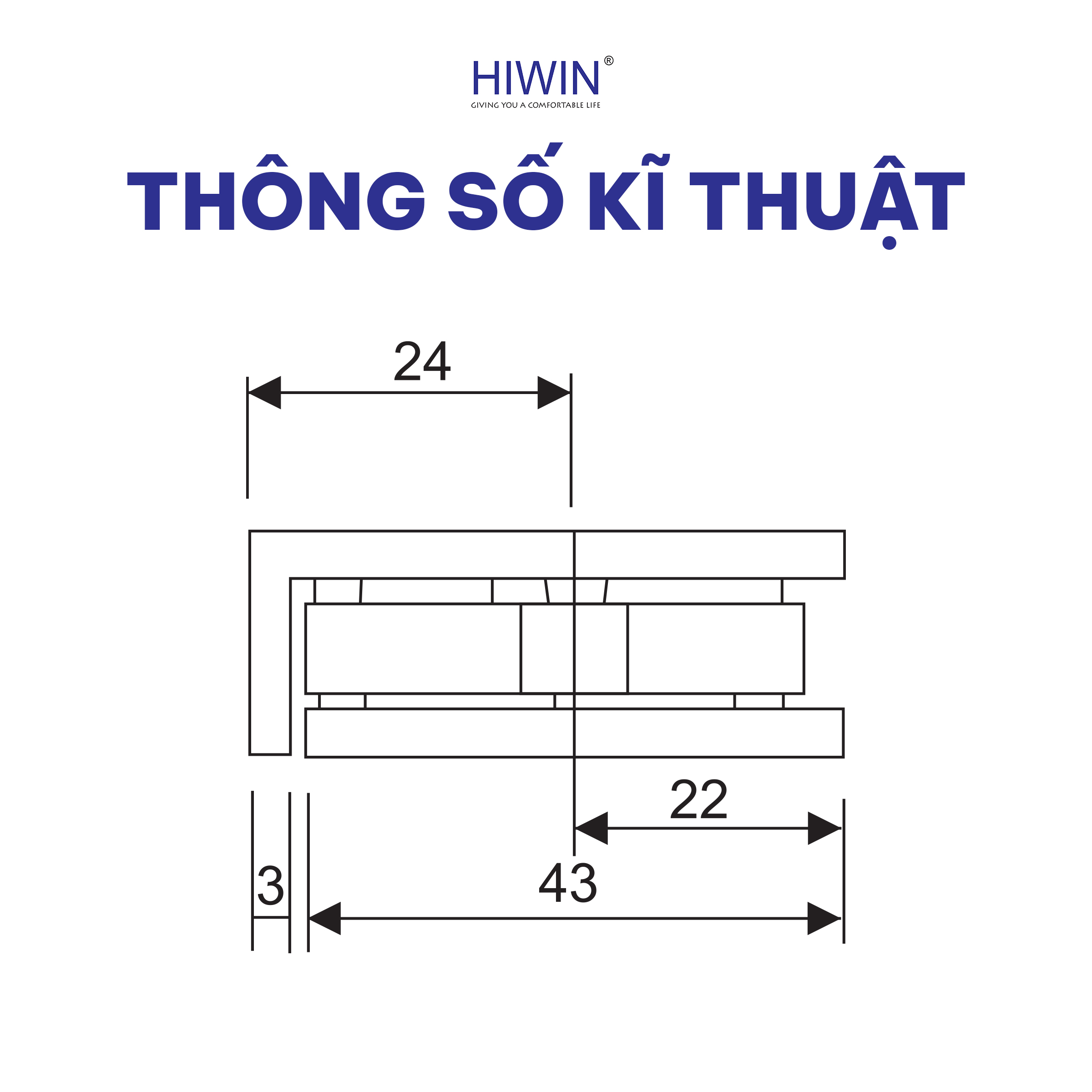 Kích thước của kẹp định vị 0 độ Hiwin FC-085B