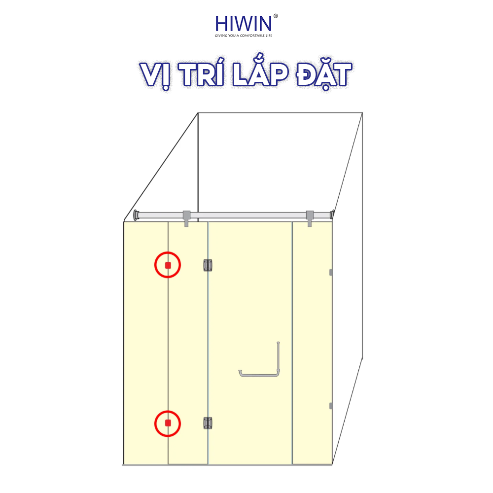 Kẹp định vị 180 kính kính FC-091 có thể được lắp đặt ở nhiều vị trí
