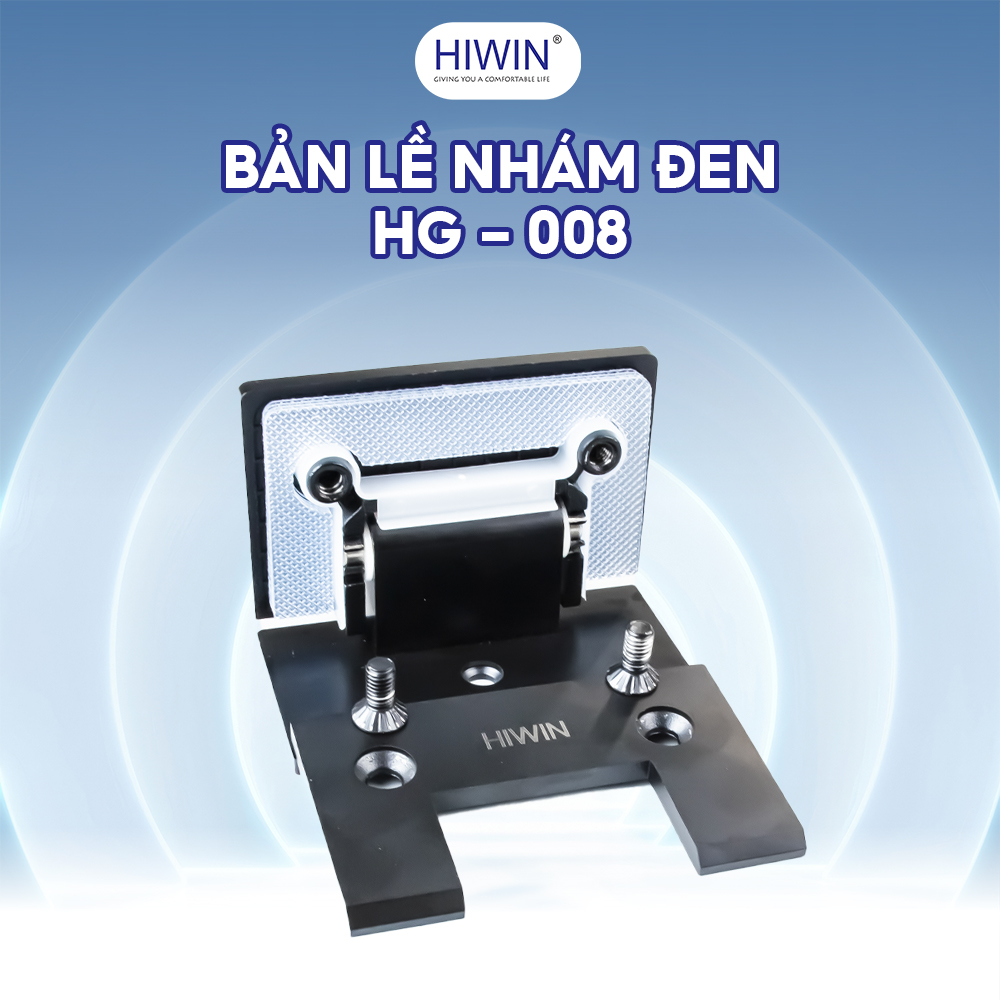 Bản lề 90 kính tường lệch HG-008 màu đen mờ điện di