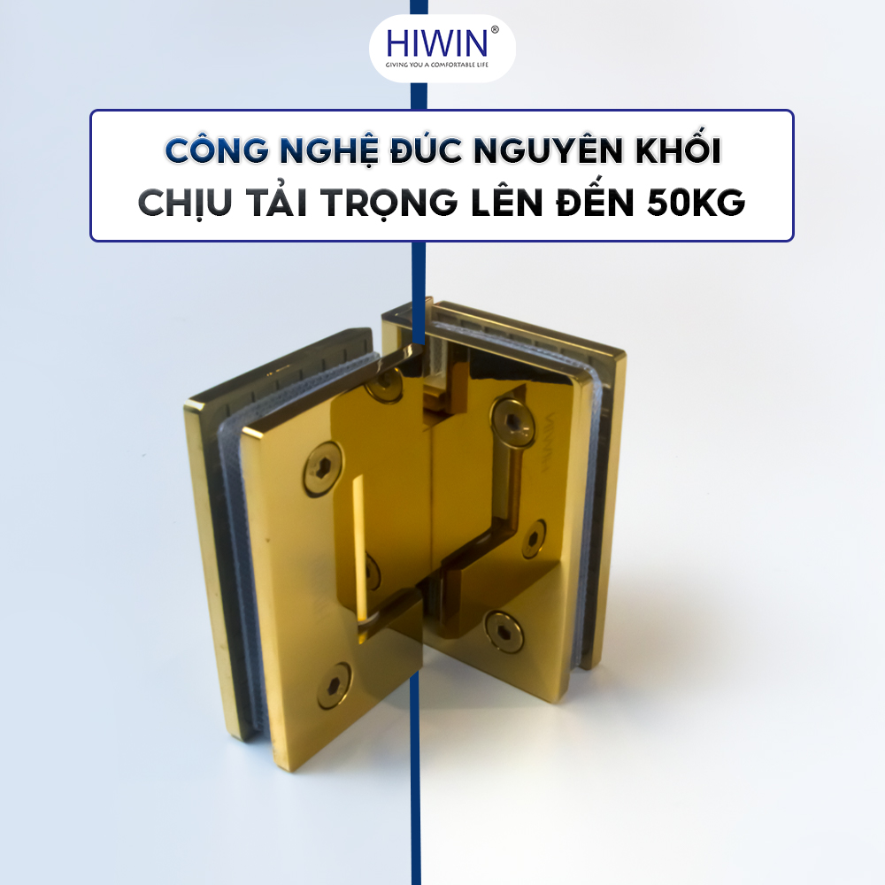 Bản lề có thể chịu tải trọng lên đến 50kg, phù hợp với các loại cửa kính dày và nặng