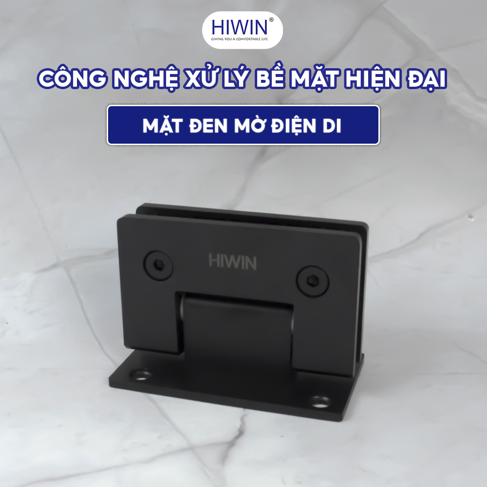 Bản lề HG-009 thiết kế sang trọng với bề mặt màu đen mờ điện di