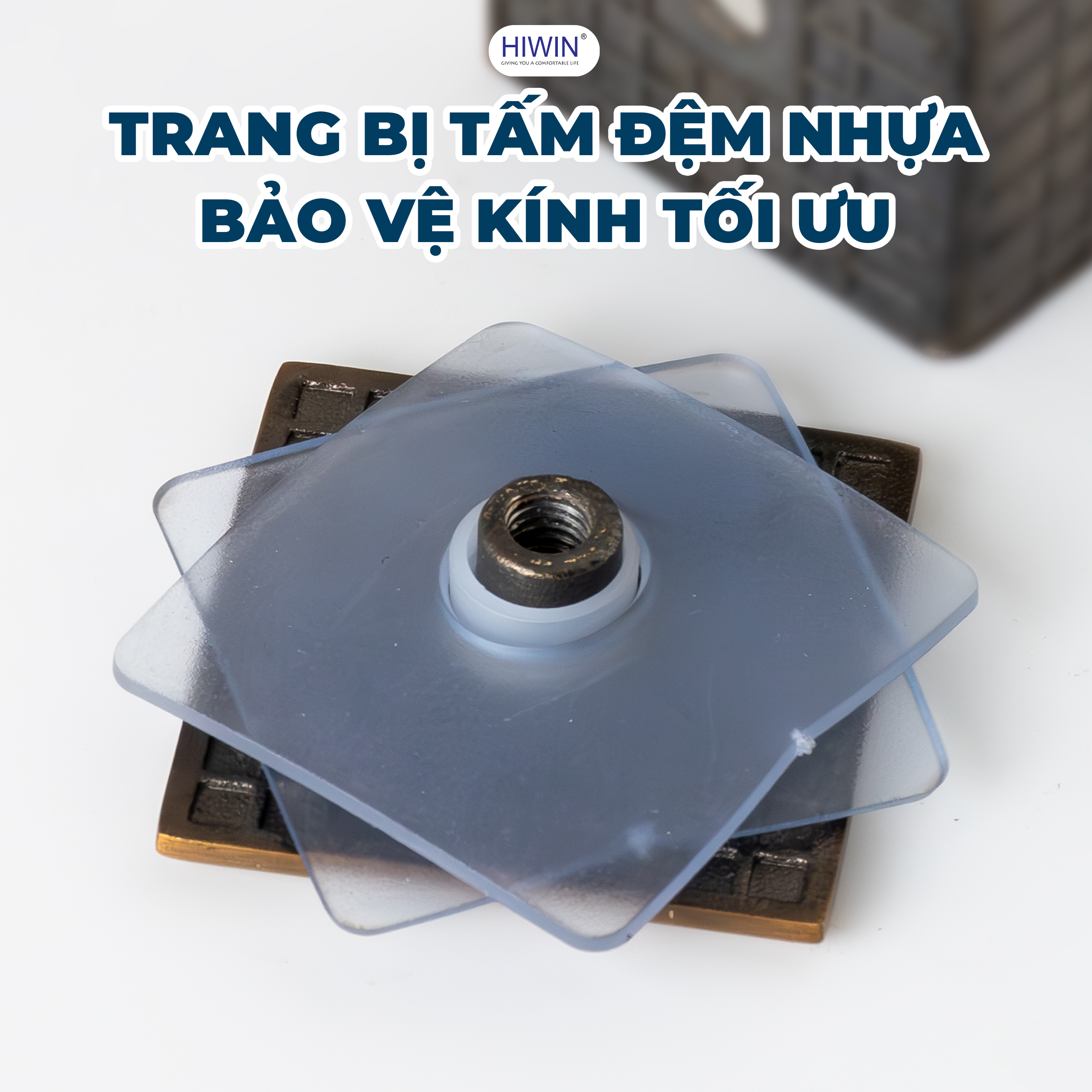 Kẹp cố định hiwin FC-2082 tích hợp đệm nhựa PVC bảo vệ giữa kim loại và kính