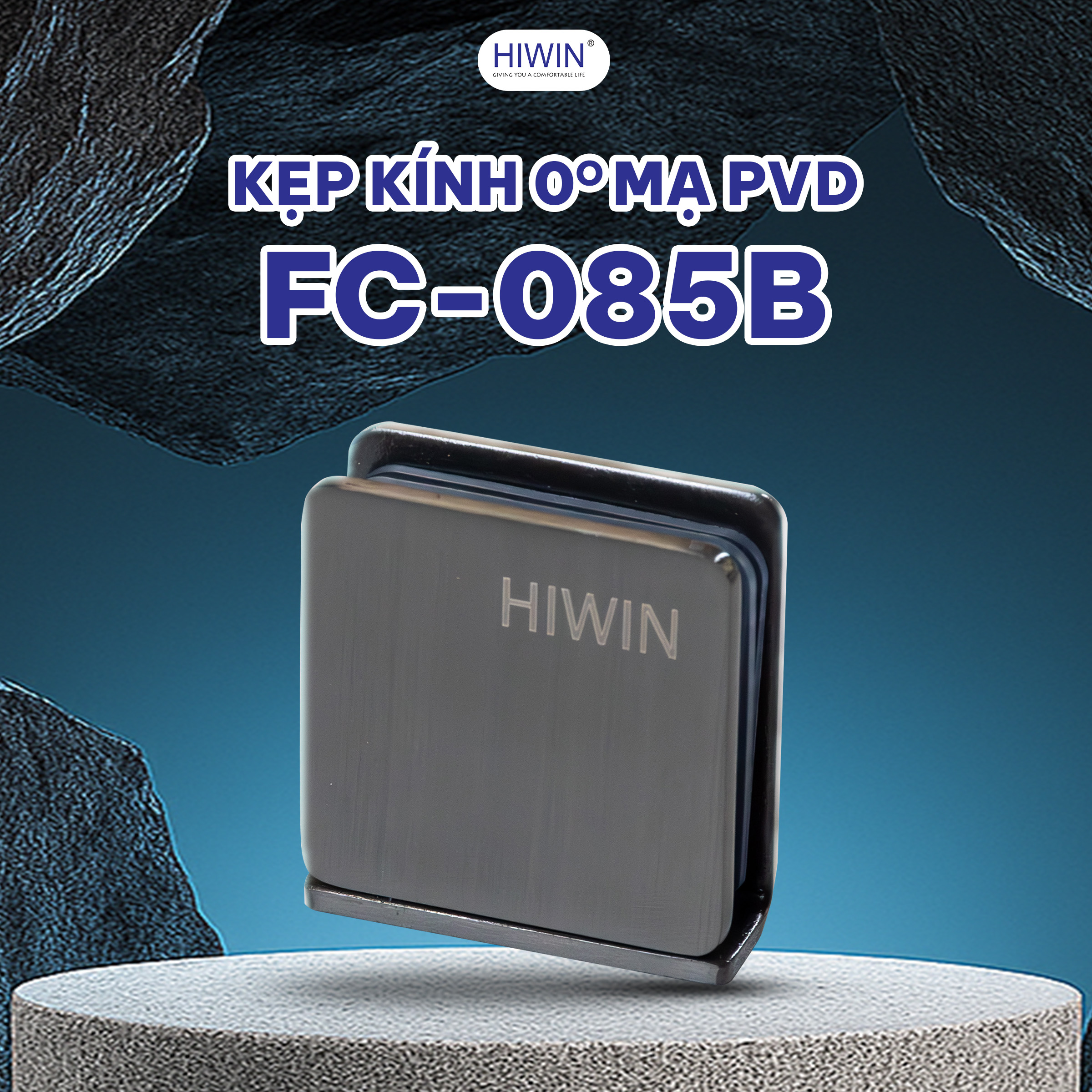 Kẹp kính 0 độ Hiwin FC-085B màu đen mờ mạ PVD