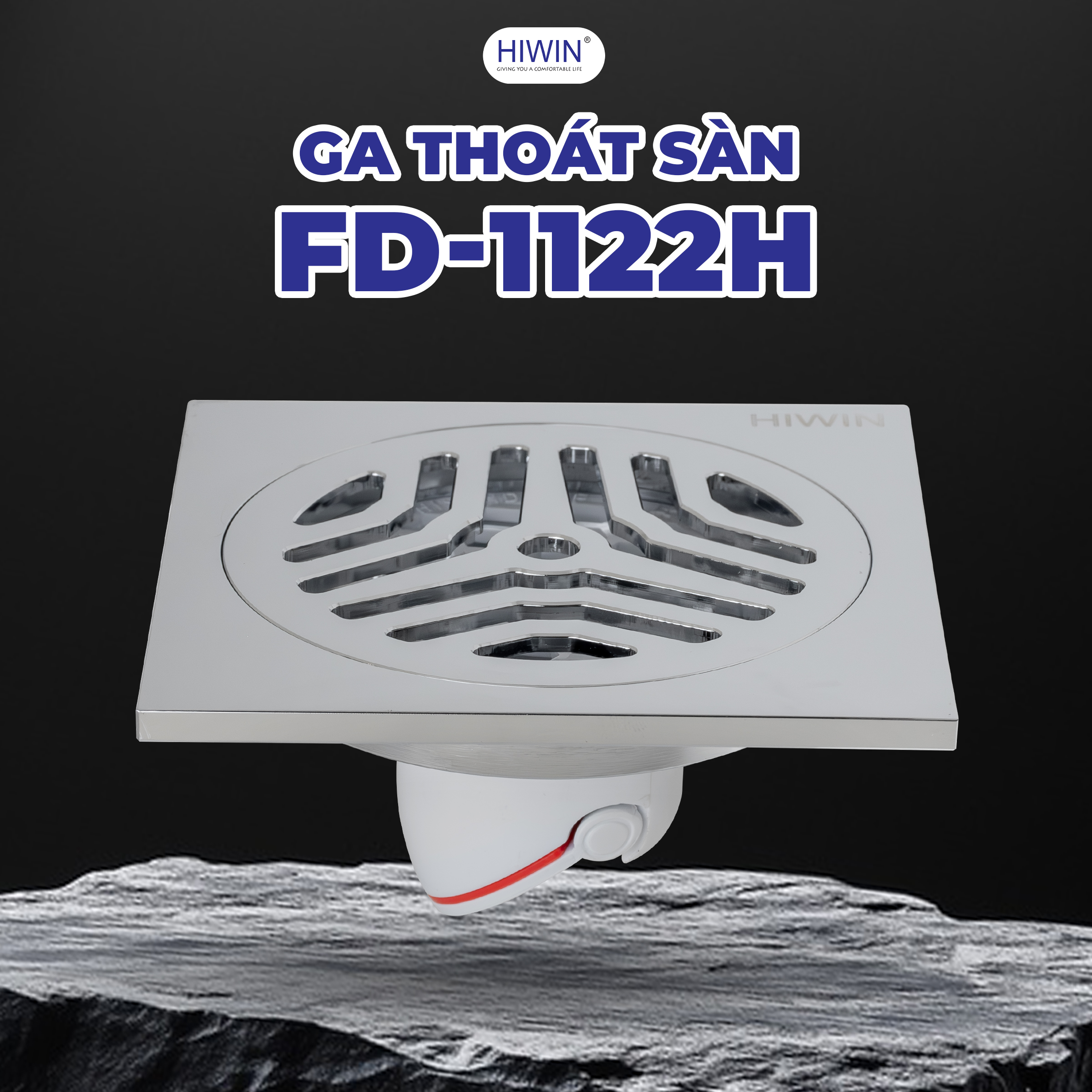 Thoát sàn Hiwin FD-1122 Mạ Crom thoát nước siêu nhanh