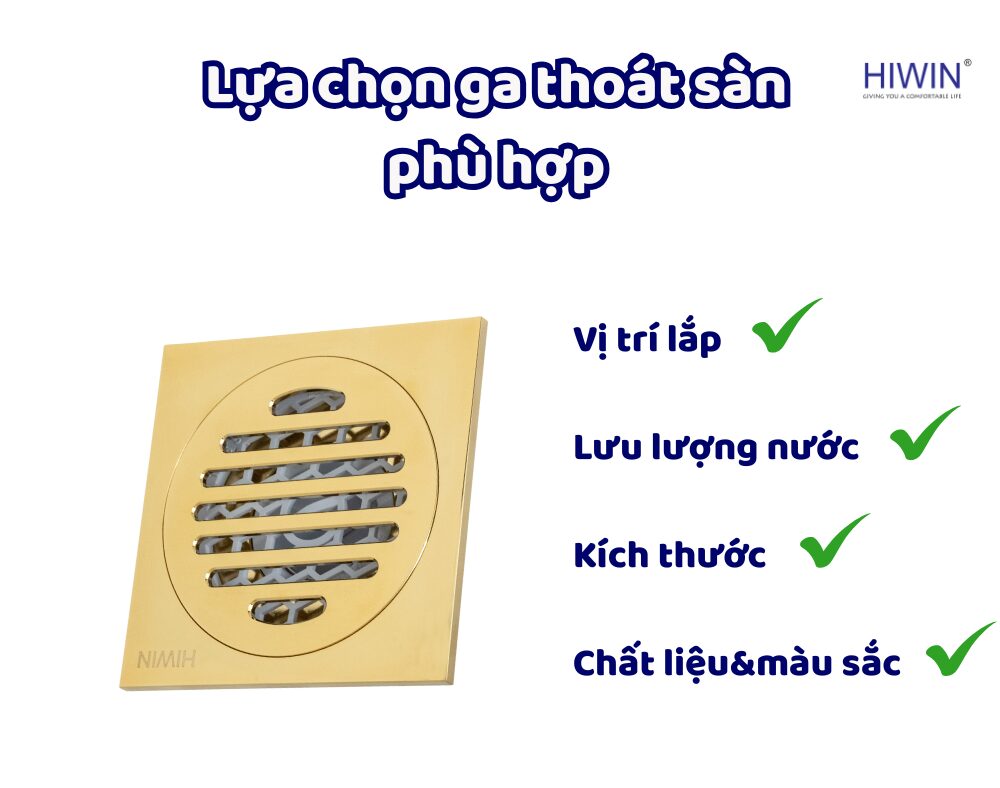 Hướng dẫn lựa chọn ga thoát sàn phù hợp