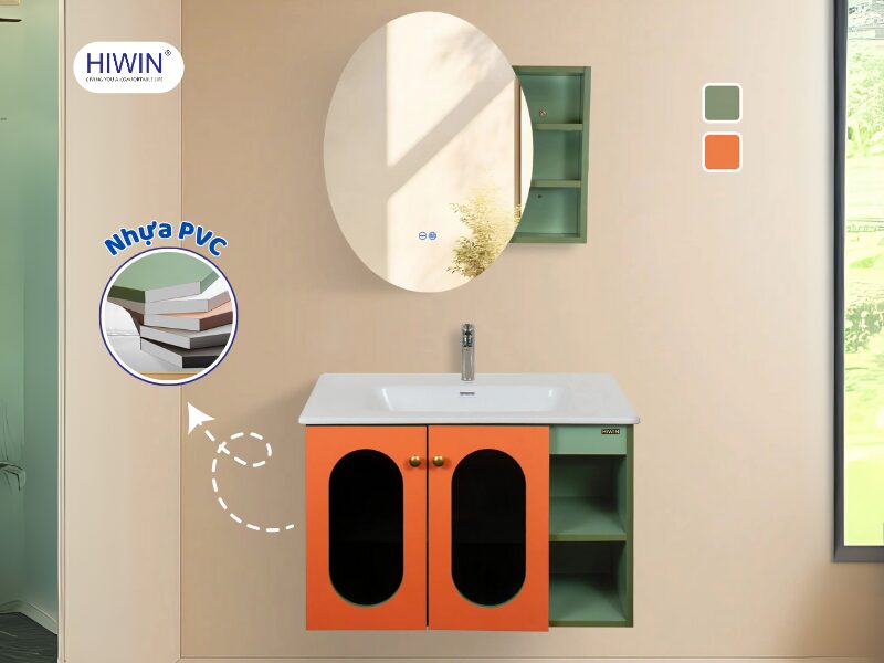 Tủ chậu lavabo được làm từ chất liệu PVC