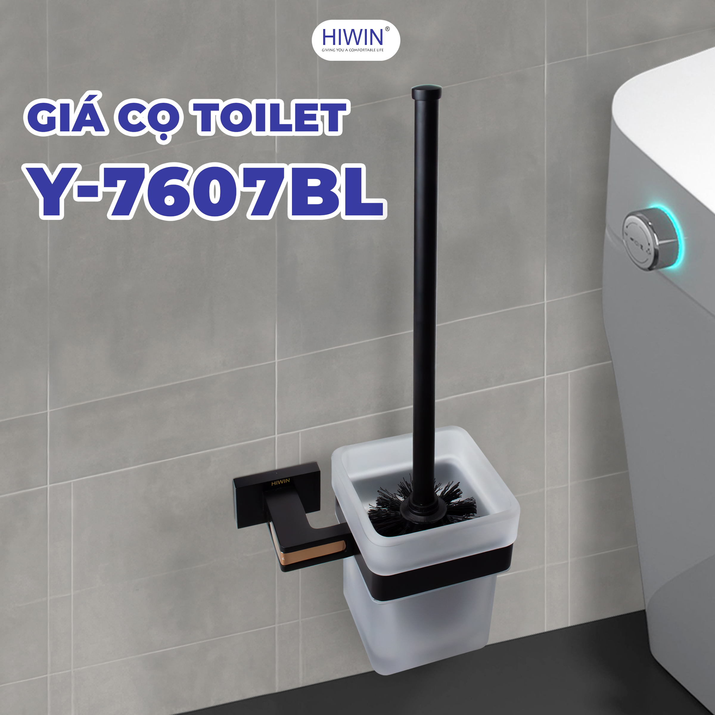 Bộ cọ toilet Hiwin Y-7607BL là sự kết hợp hoàn hảo giữa tiện dụng và thẩm mỹ