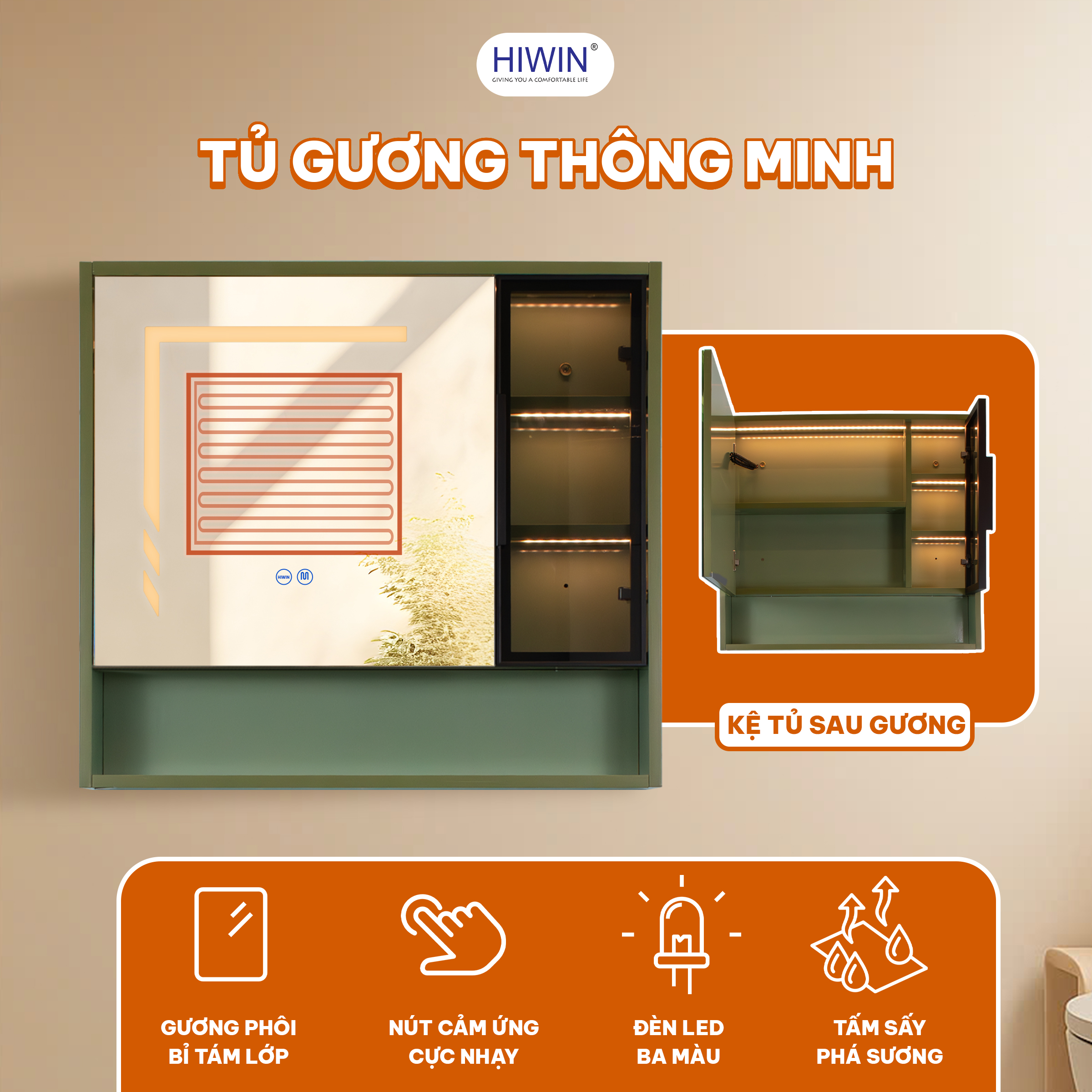 Trải nghiệm khác biệt với tủ gương thông minh Hiwin YP-1468