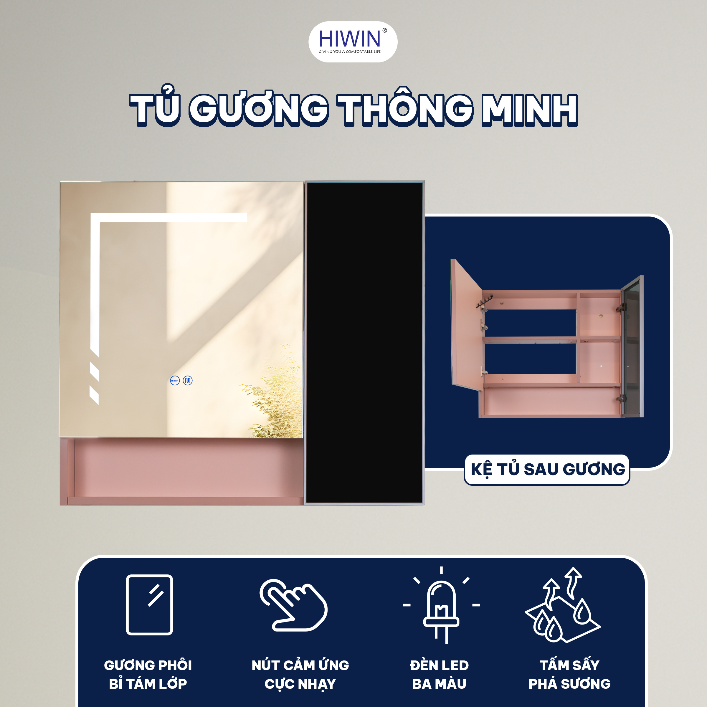 Trải nghiệm khác biệt với tủ gương thông minh Hiwin YP-1479