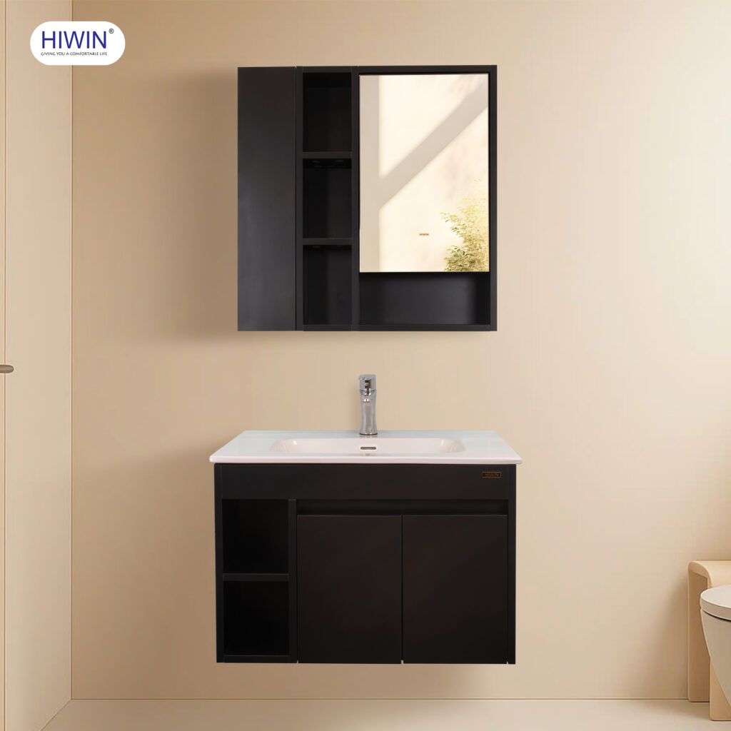 Bộ tủ chậu Lavabo Hiwin YS-2624 màu đen sang trọng