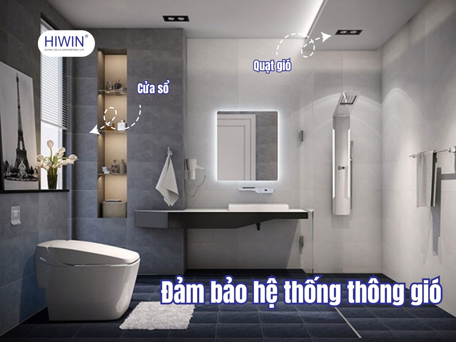 Đảm bảo hệ thống thông gió cho nhà tắm
