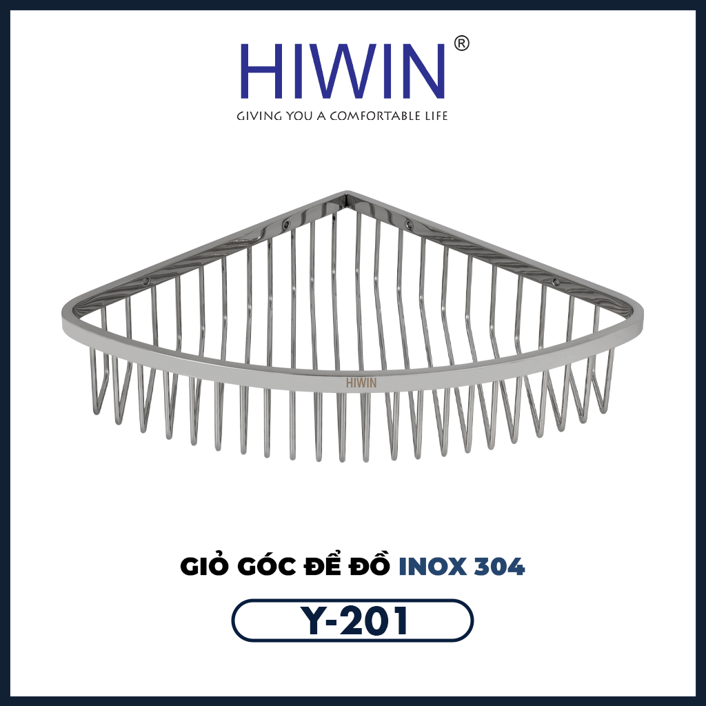 Kệ góc nhà tắm Hiwin Y-201 Inox 304 bền đẹp