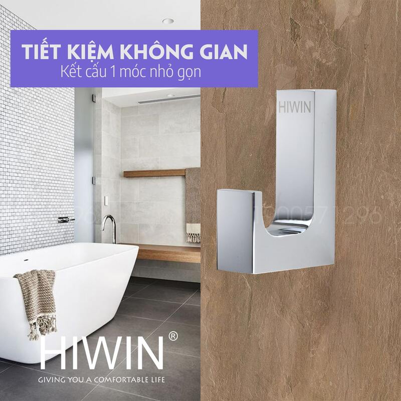 Móc treo đồ gắn tường Hiwin Y-3901C có kết cấu 1 móc nhỏ gọn