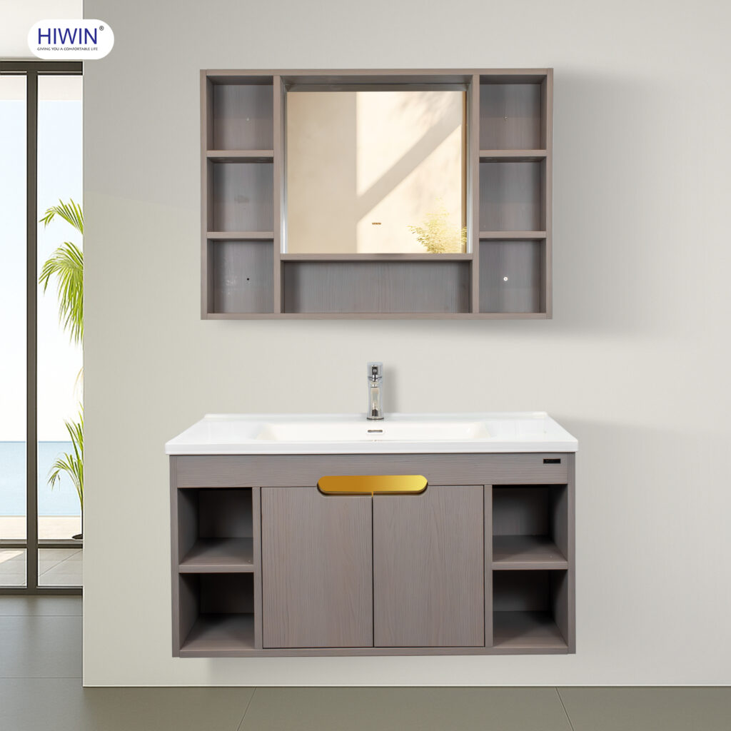 Bộ tủ nhà tắm Hiwin YS-2632 màu xám thanh lịch