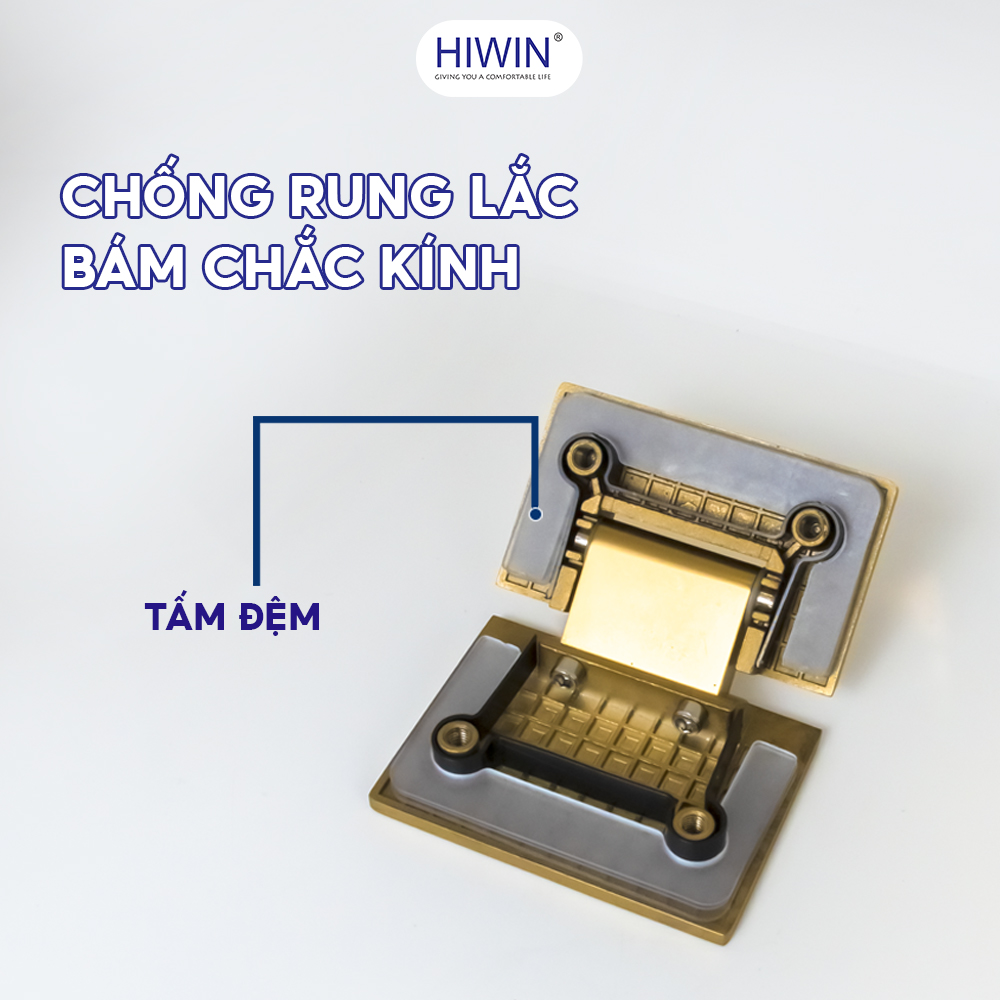Bản lề HG-010 có khả năng giữ chặt kính, chống rung lắc tối đa