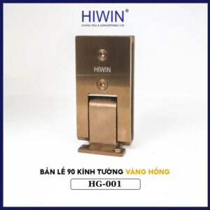 Bản lề 90 kính tường cabin tắm đế cân HG-001 màu vàng hồng xước