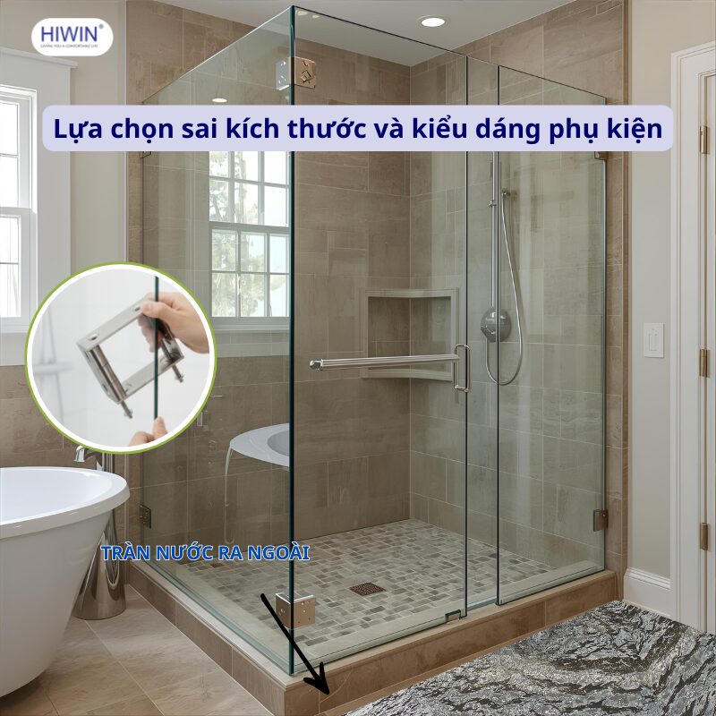 Ưu tiên các phụ kiện có thiết kế đồng bộ, vừa vặn với hệ thống vách tắm kính