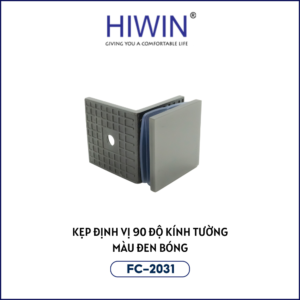 Kẹp định vị 90 độ kính tường Hiwin FC-2031 màu đen bóng huyền bí
