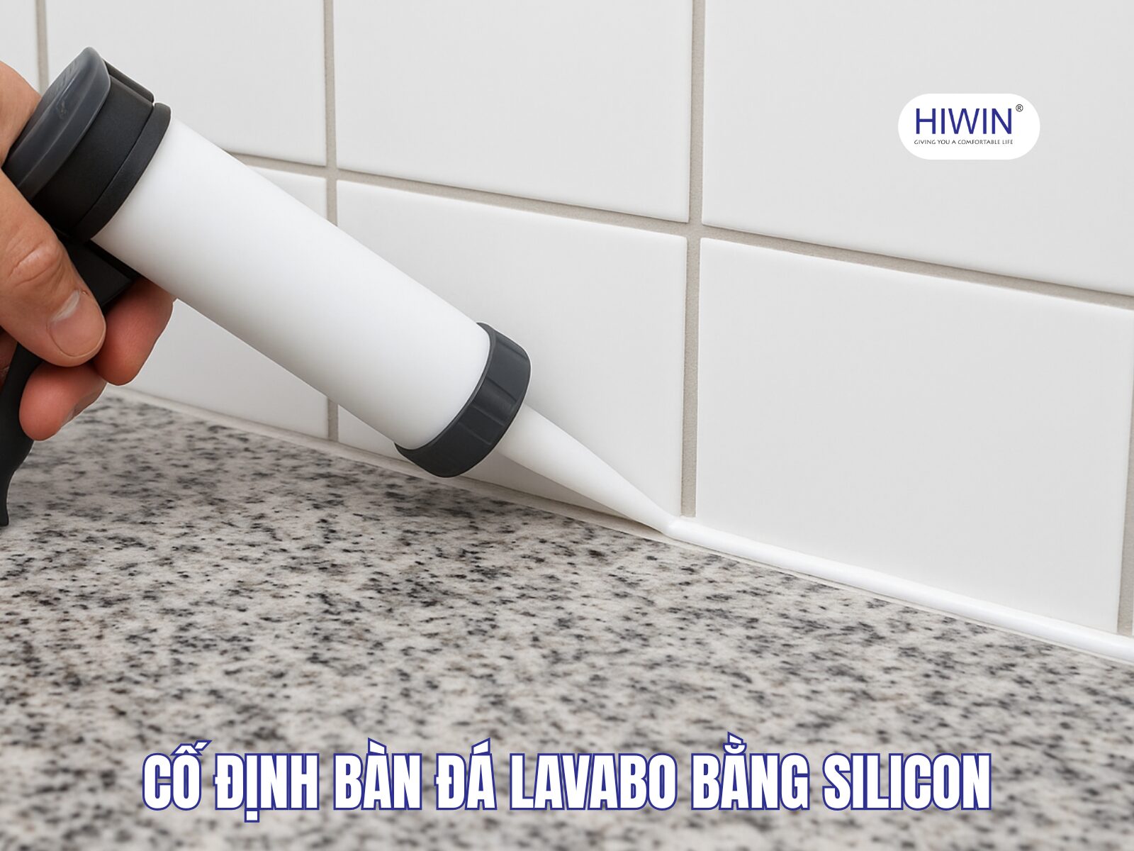 Cố định bàn đá bằng keo silicon chuyên dụng