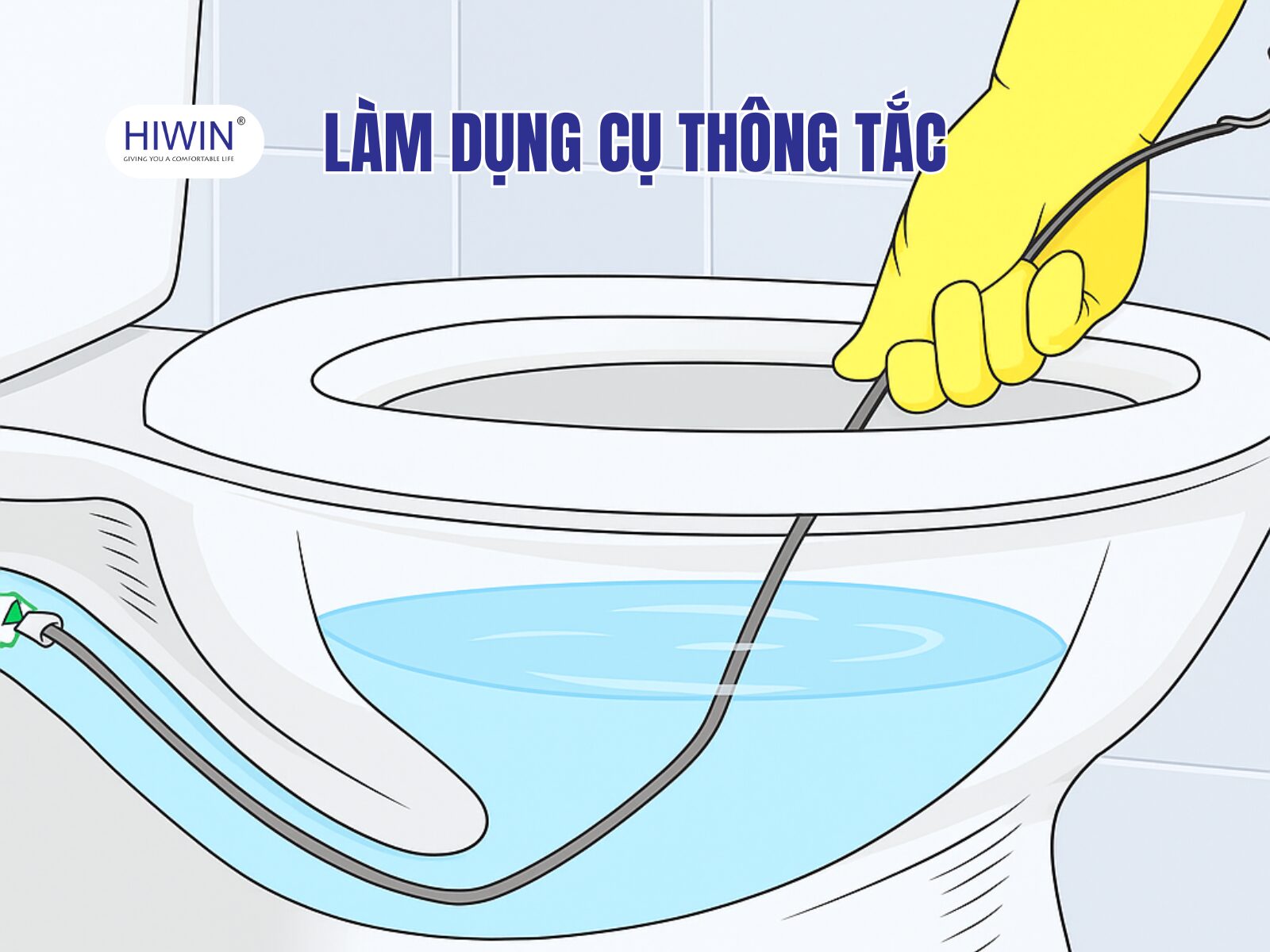 Dùng móc treo làm dụng cụ thông tắc bồn cầu