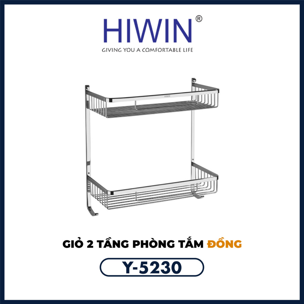 Giá để đồ 2 tầng Hiwin Y-5230 mạ crom sáng bóng bền đẹp