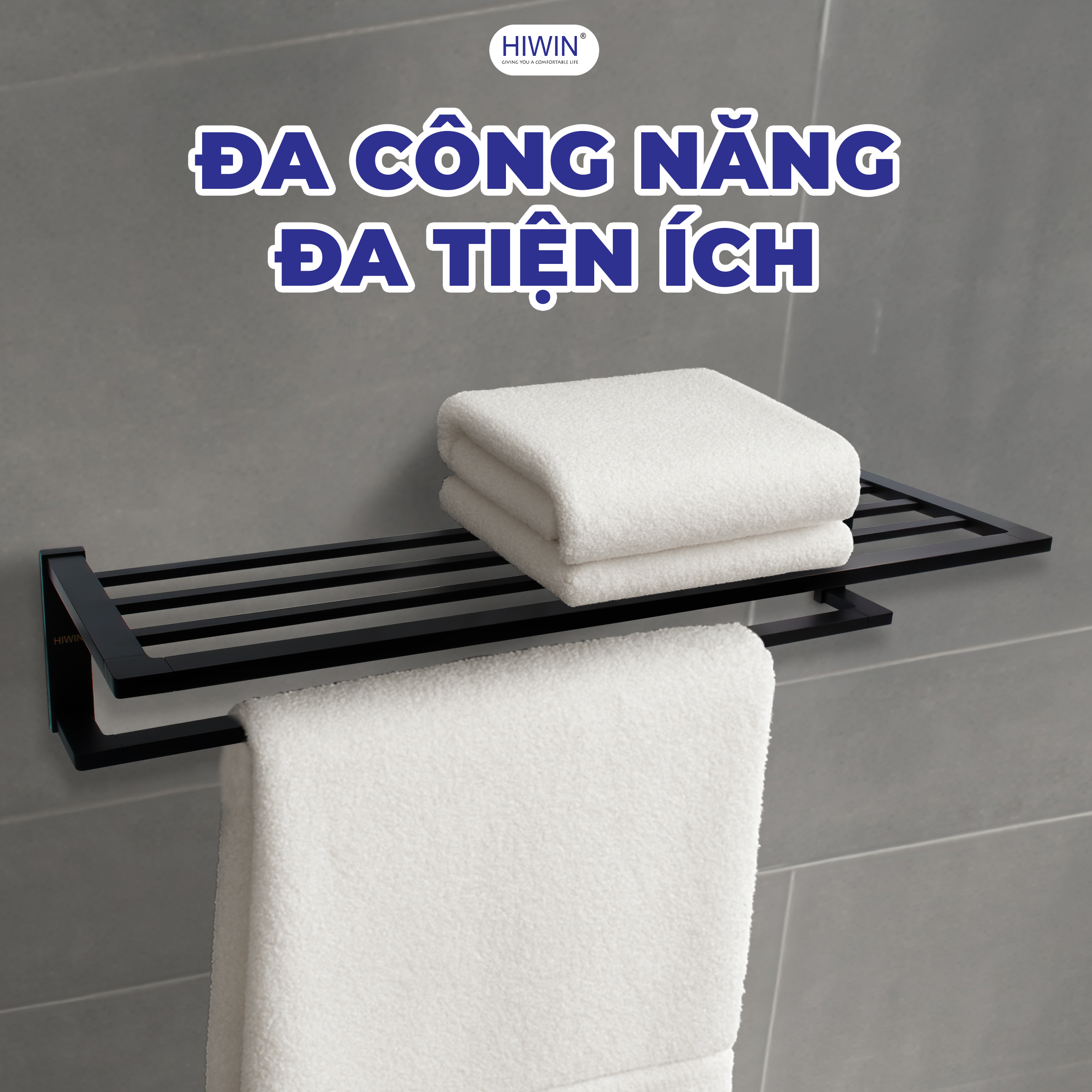 Công năng treo khăn tiện ích của giá để khăn phòng tắm Hiwin Y-1311