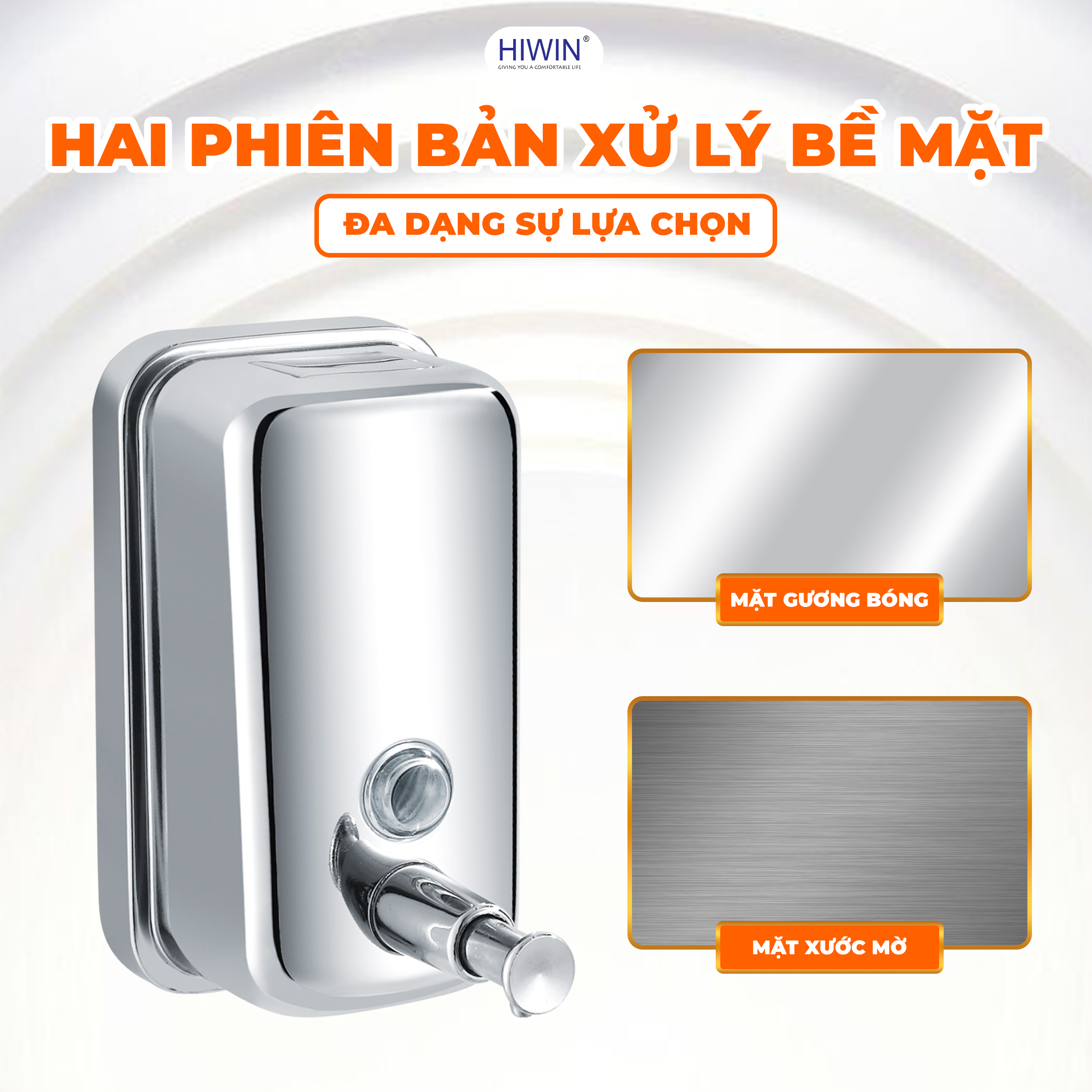 Bề mặt gương bóng, xước mờ sang trọng