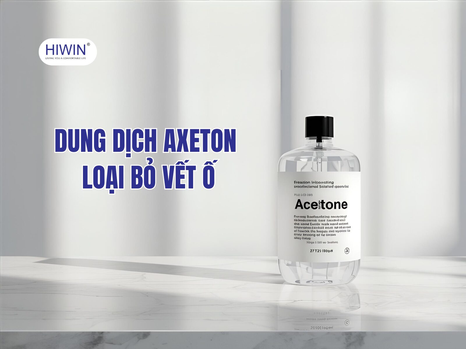 Sử dụng dung dịch Axeton pha loãng để xử lý vết ố trên mặt bàn đá