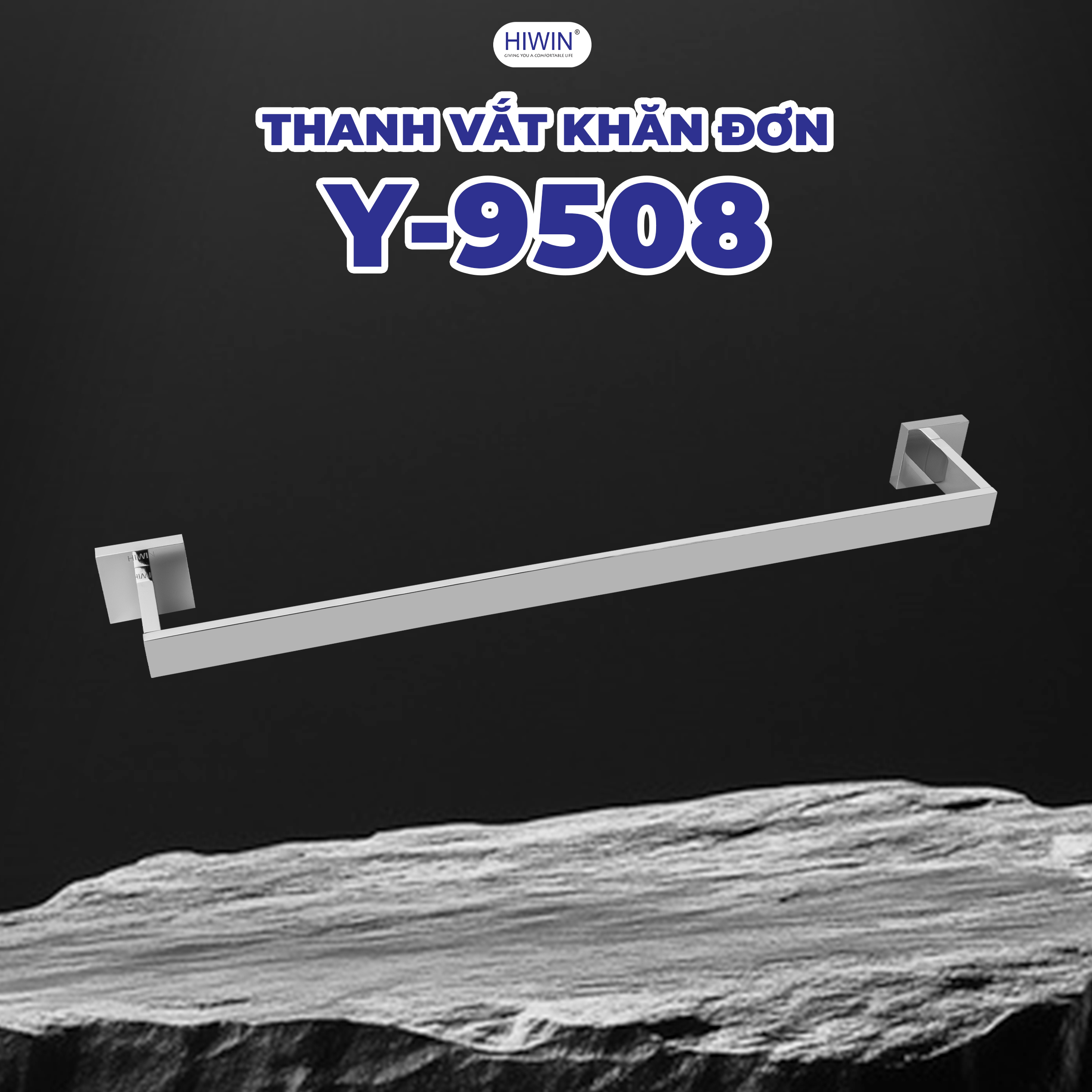 Thanh treo khăn nhà tắm Hiwin Y-9508 thanh mảnh, gọn gàng