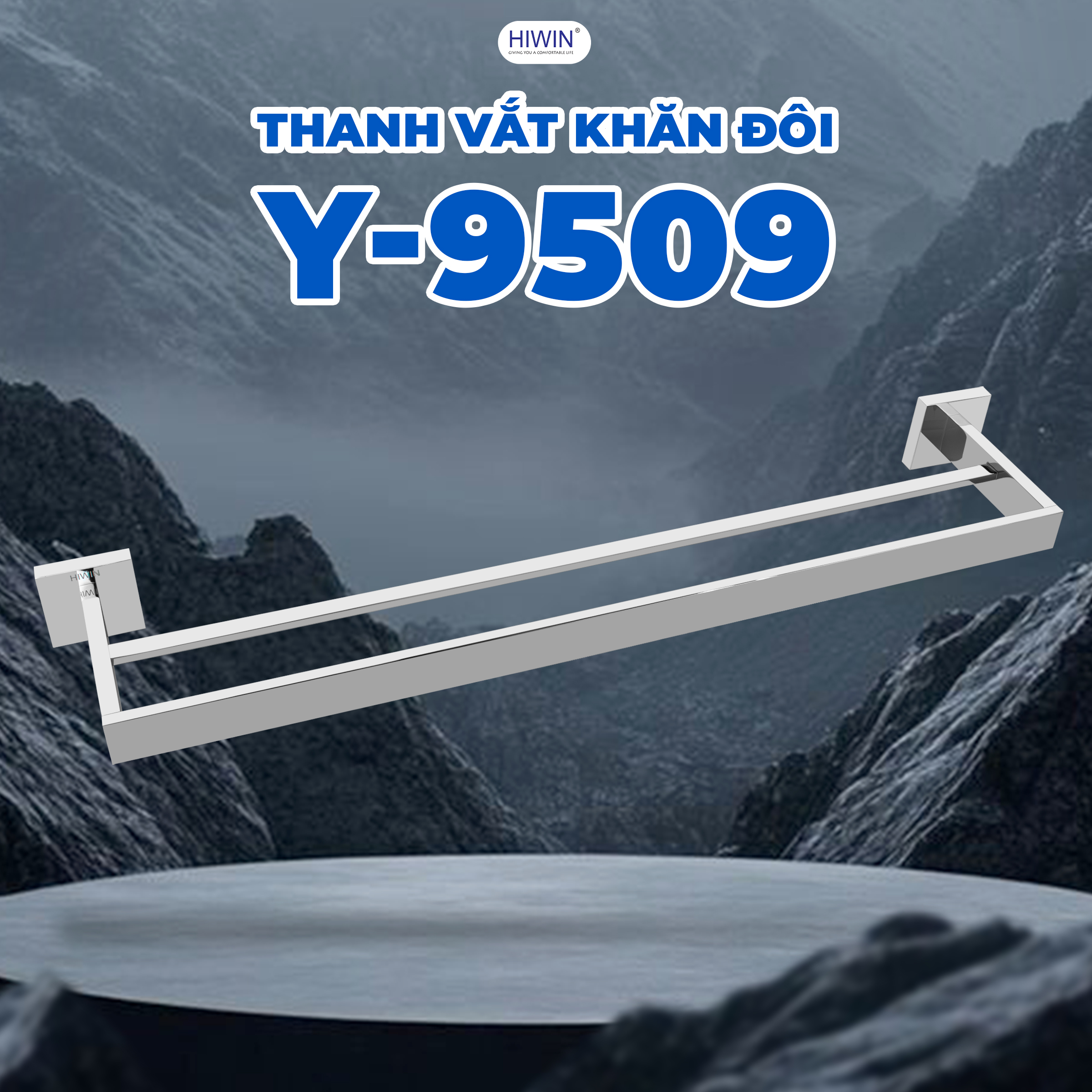 Thanh treo nhà tắm đôi Hiwin Y-9509 được thiết kế hiện đại 