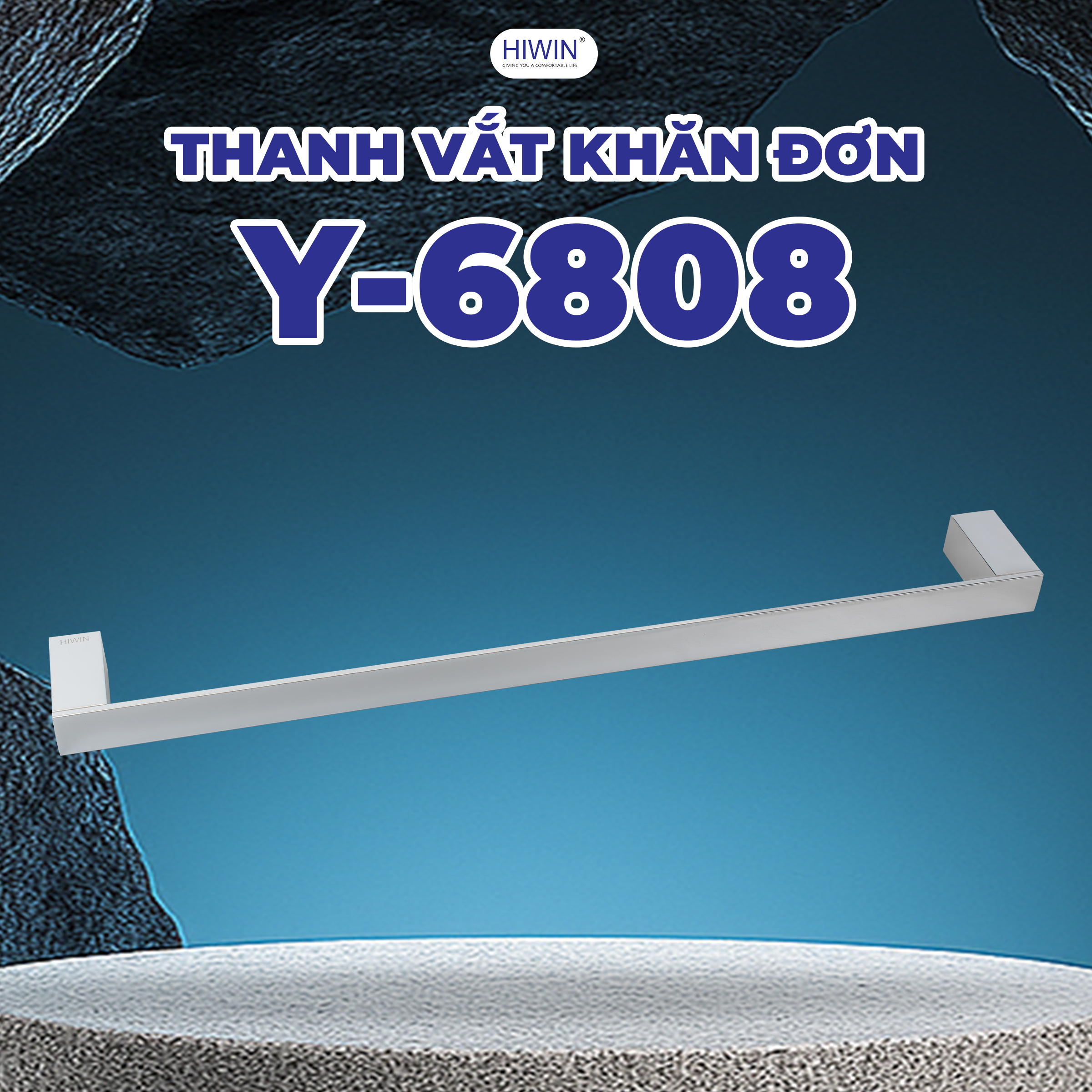 Thanh vắt khăn nhà tắm Hiwin Y-6808 đơn giản nhưng sang trọng  