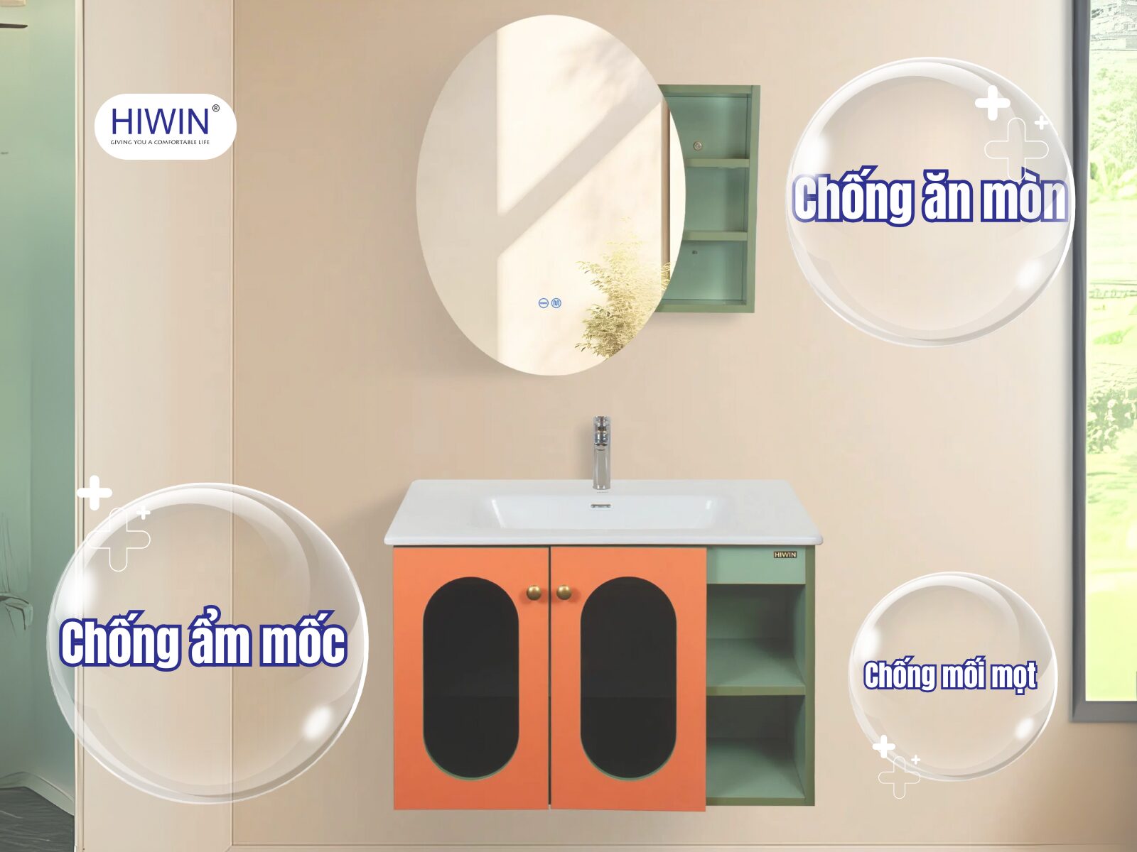 Tủ chậu lavabo nhựa có khả năng chống ẩm mốc, mối mọt hiệu quả