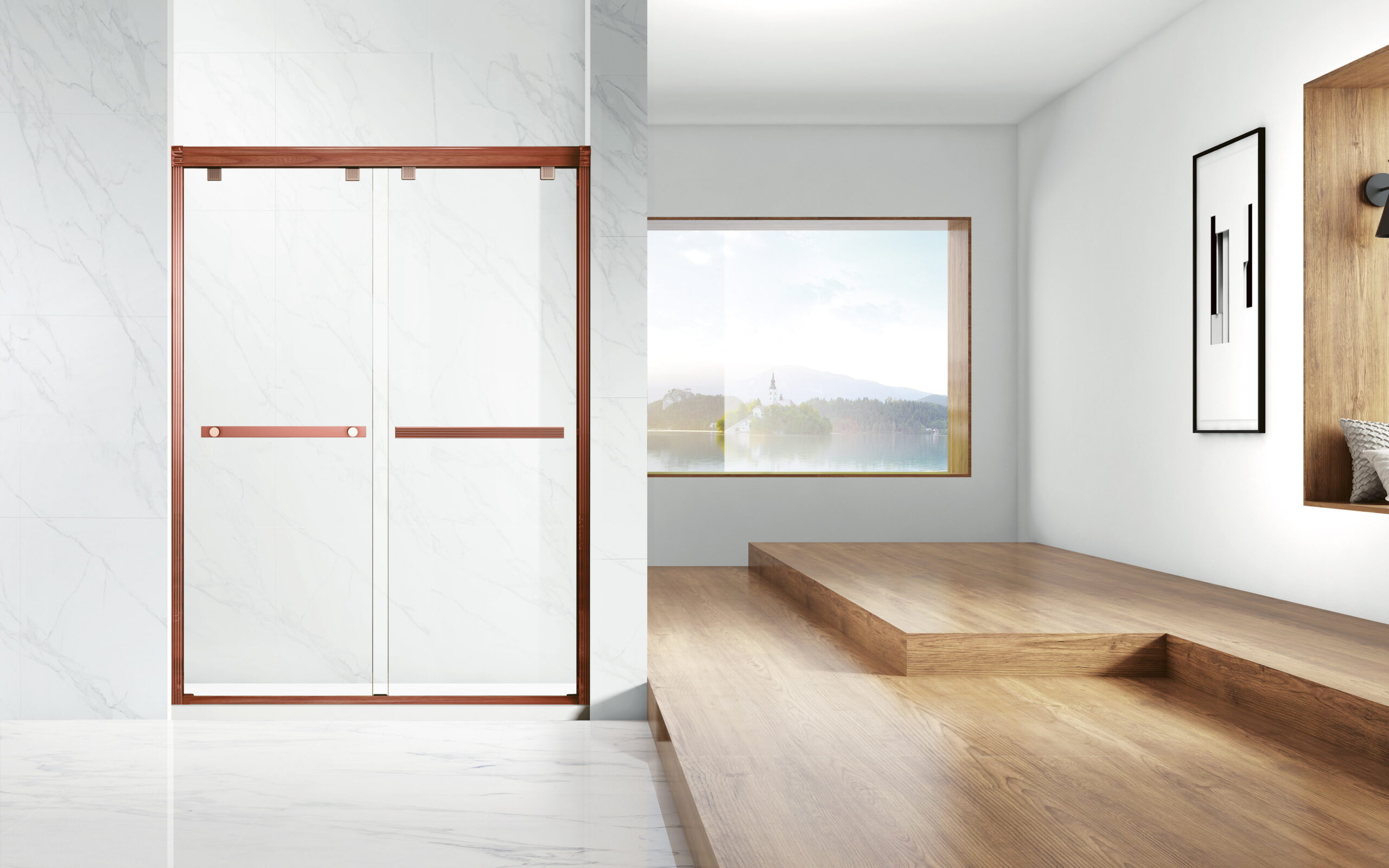 Cabin tắm cao cấp Phoebe màu vàng hồng