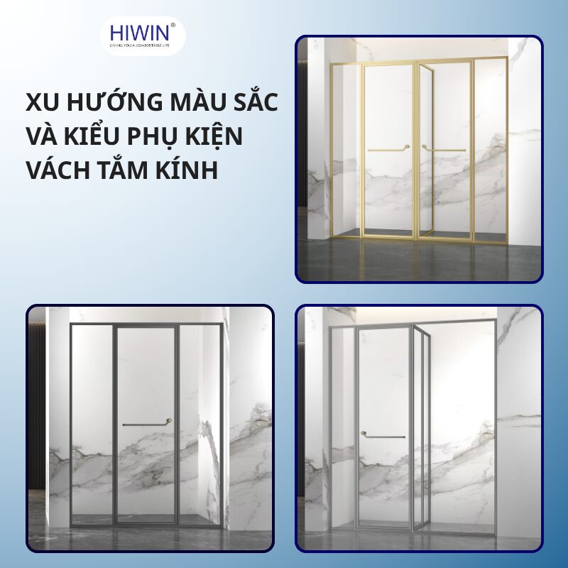 Xu hướng màu sắc và kiểu phụ kiện vách kính nhà tắm “hot” nhất năm 2025