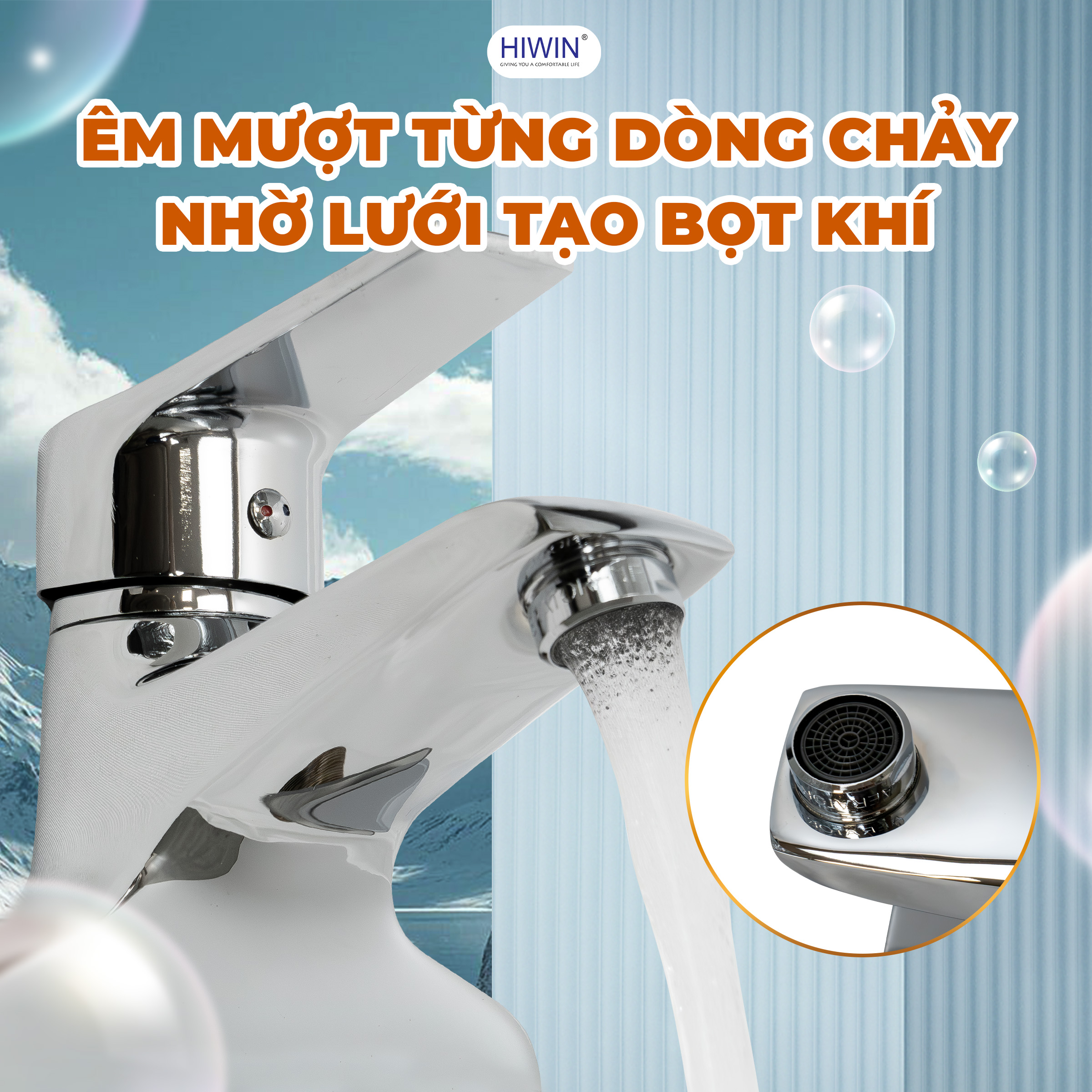 Lưới tạo bọt khí, tiết kiệm nước và êm dịu khi sử dụng