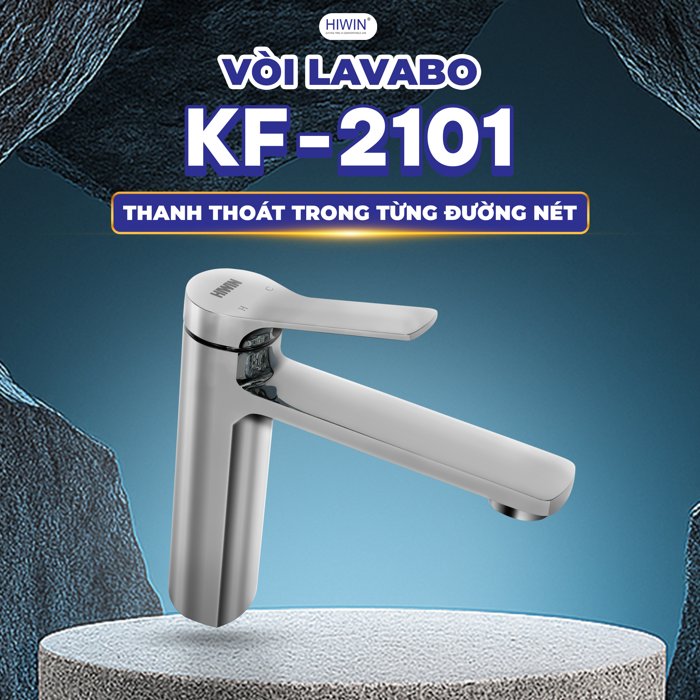 Bộ vòi nước bồn rửa mặt Hiwin KF-2101 tiện dụng, tiết kiệm nước