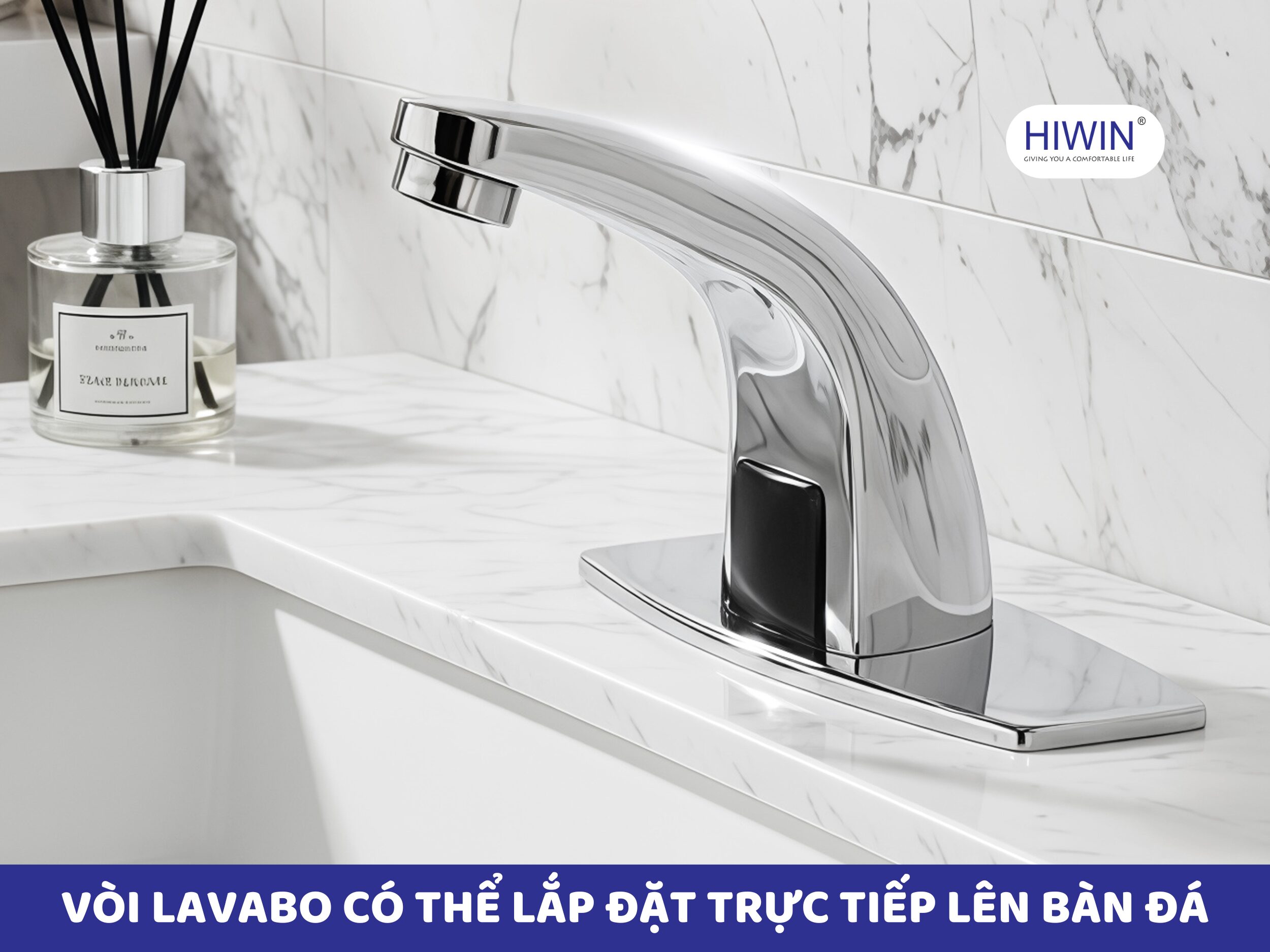 Vòi nước có thể được lắp đặt trực tiếp lên mặt bàn đá