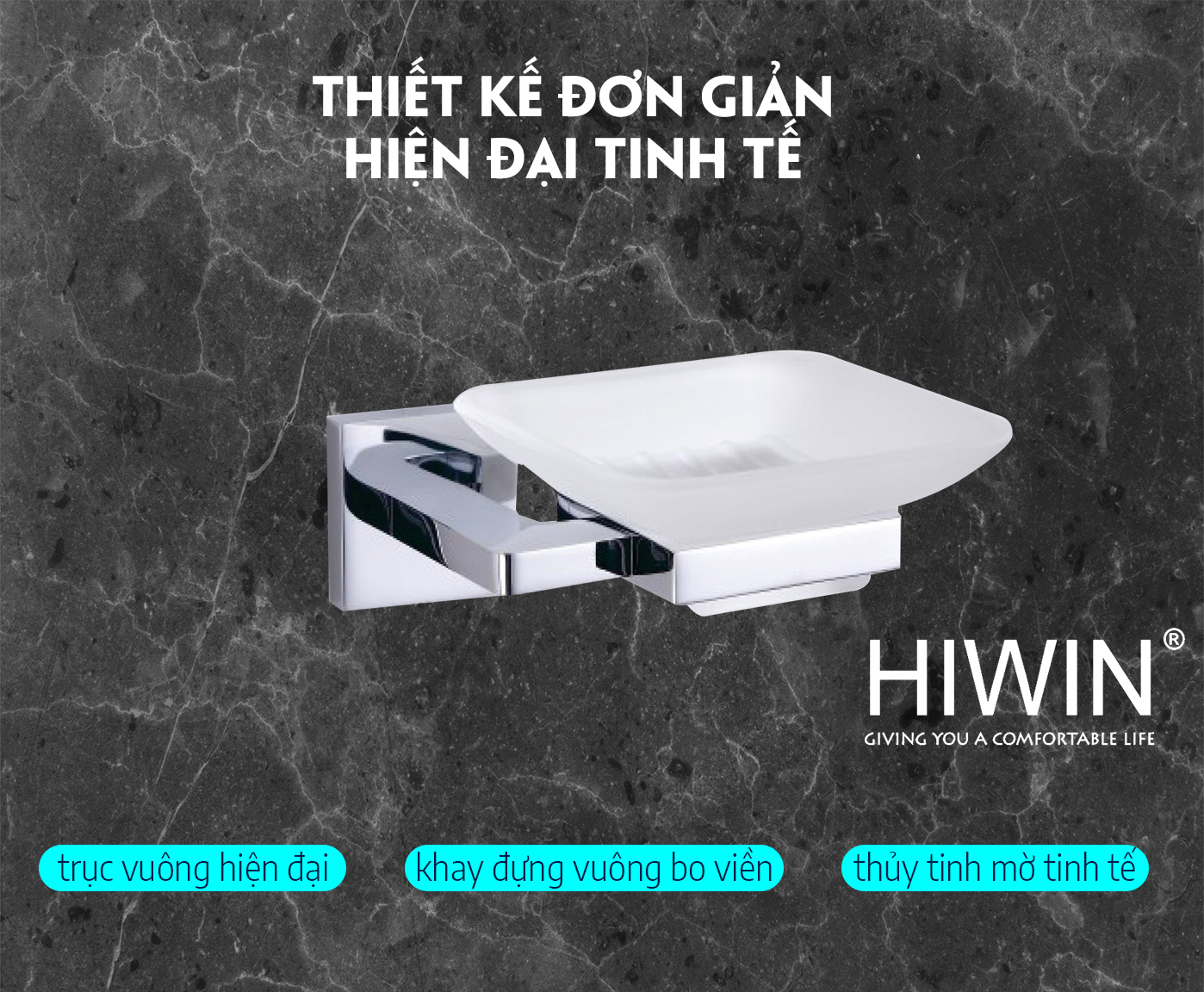 Thiết kế sang trọng và hiện đại của đĩa đựng xà phòng Hiwin Y-1201A