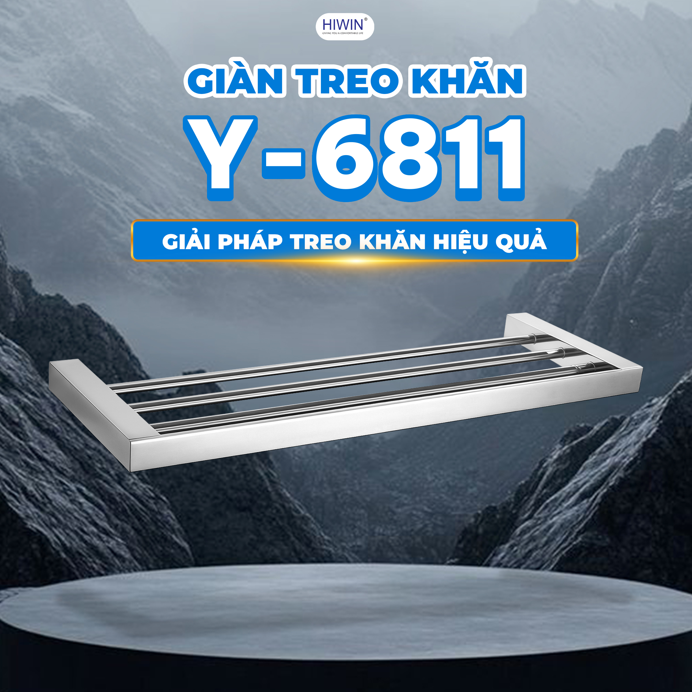 Giá để khăn trong nhà tắm Hiwin Y-6811 thiết kế hiện đại