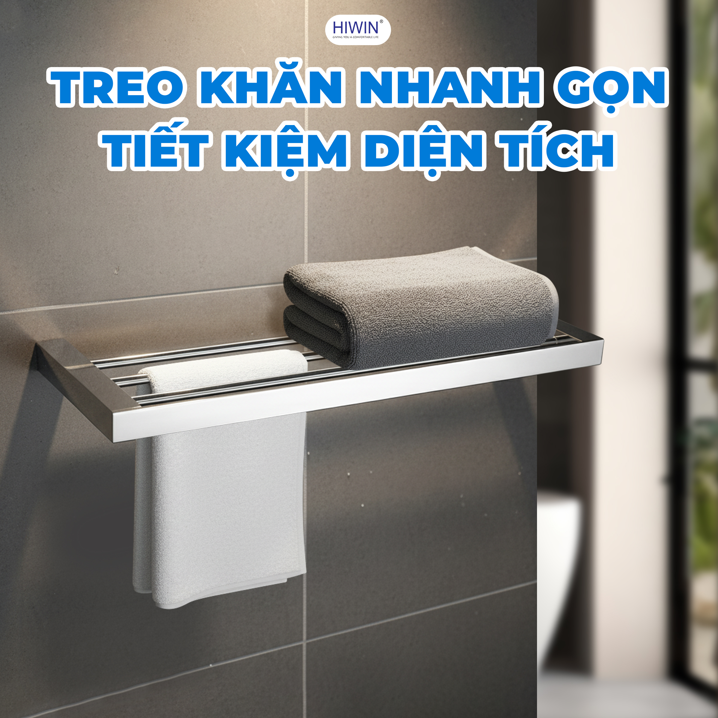 Giá để khăn trong nhà tắm Hiwin Y-6811 thiết kế tiết kiệm diện tích