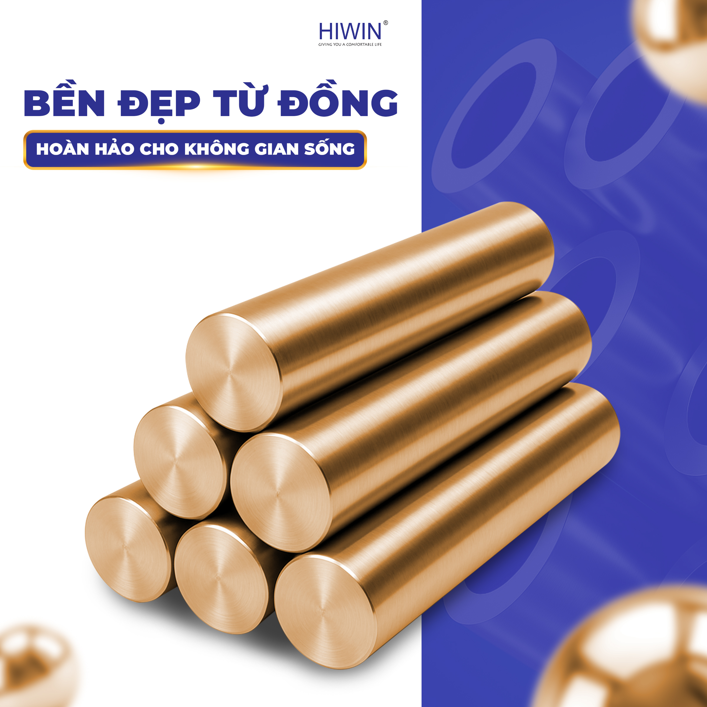 Chất liệu đồng cao cấp an toàn, bền bỉ
