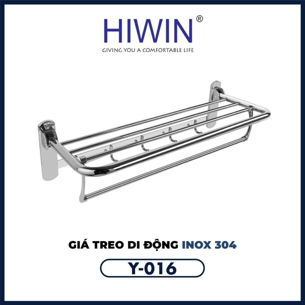 Giàn vắt khăn gấp gọn Hiwin Y-016 mặt gương đa năng 3 in 1