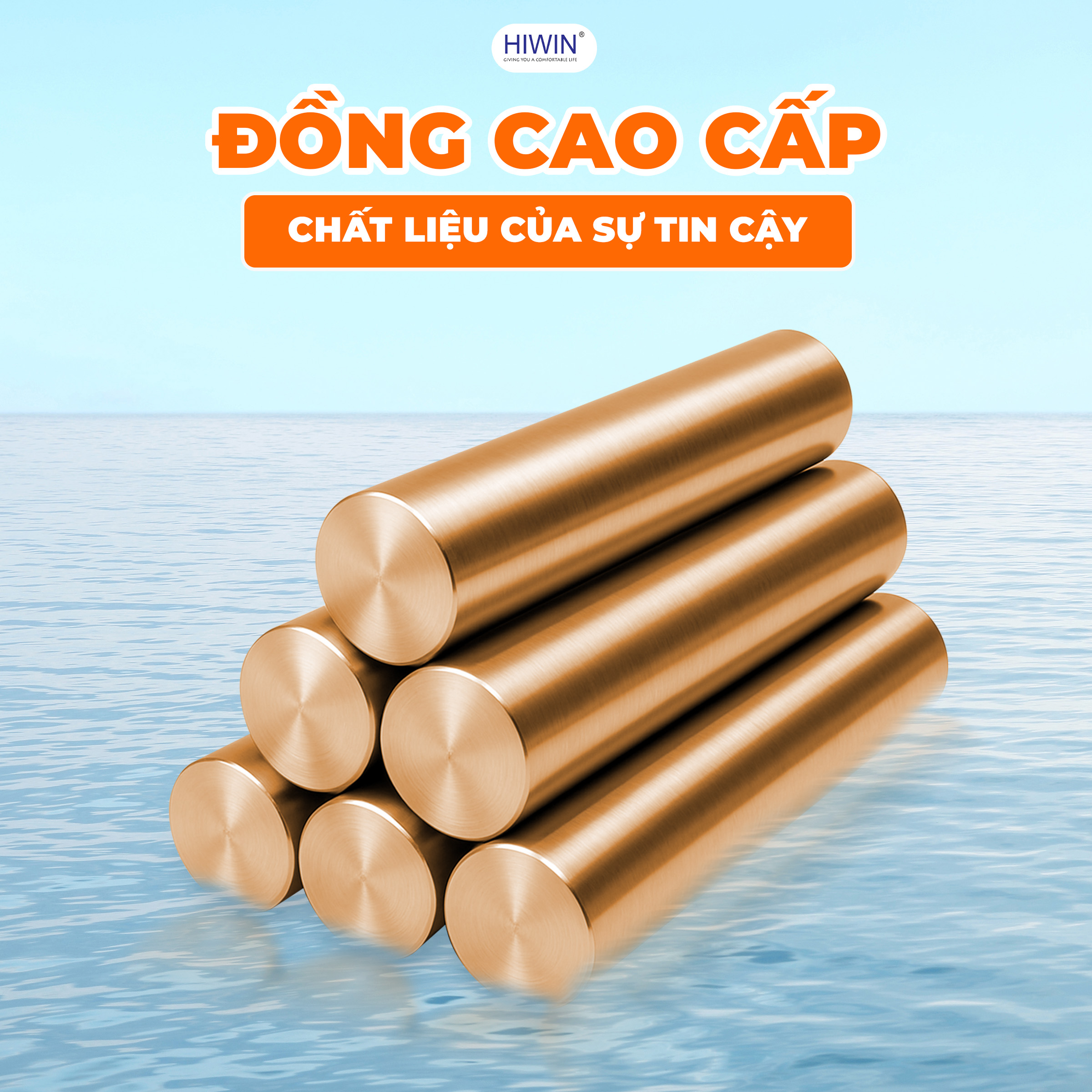 Sử dụng chất liệu đồng cao cấp, đảm bảo độ tin cậy