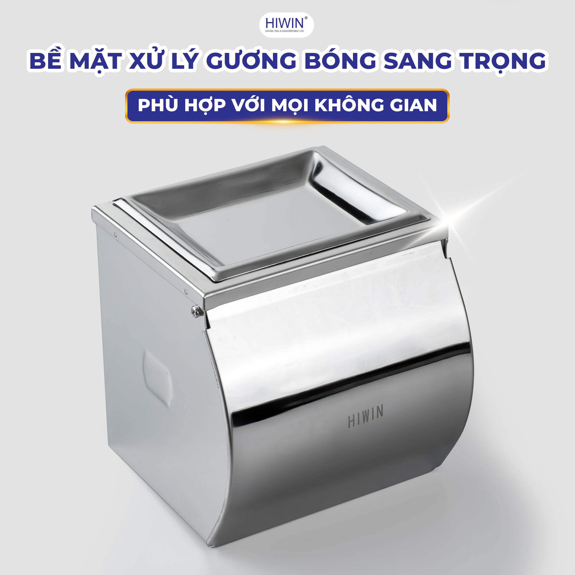 Hộp đựng giấy vệ sinh Hiwin Y-303 gương bóng cao cấp