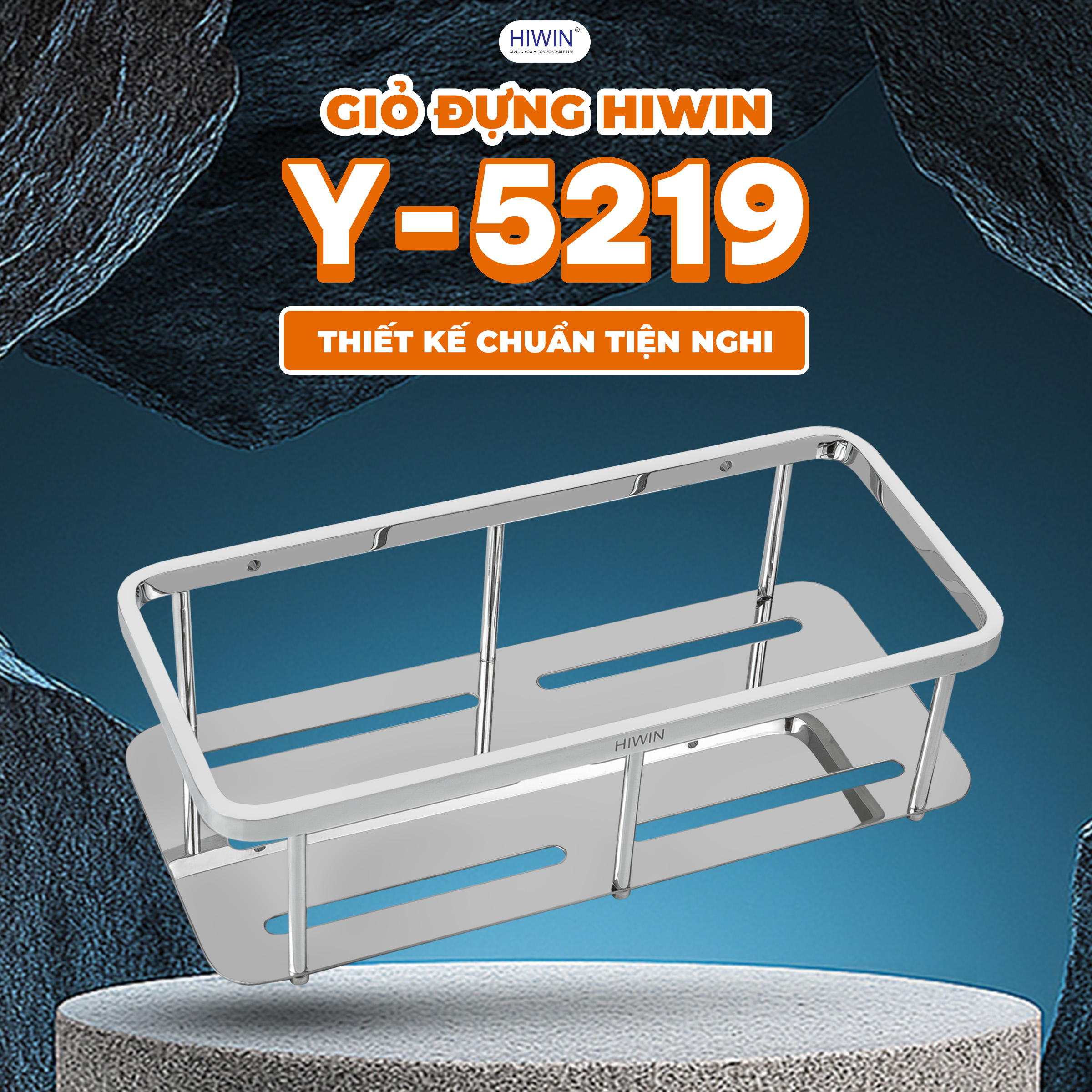 Kệ nhà tắm 1 tầng Hiwin Y-5219 bền đẹp, chuẩn tiện nghi