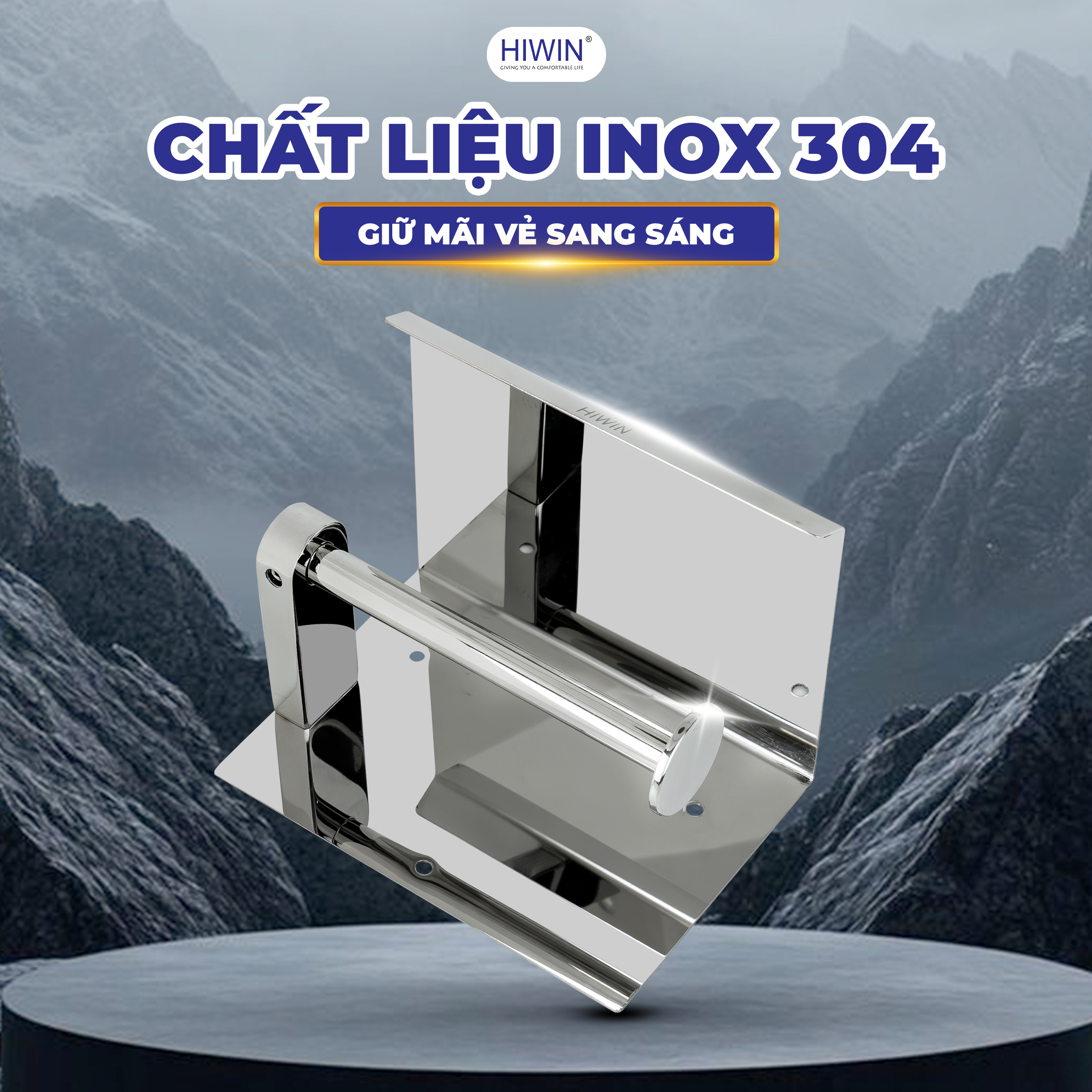 Lô giấy vệ sinh inox Hiwin Y-507 bền đẹp